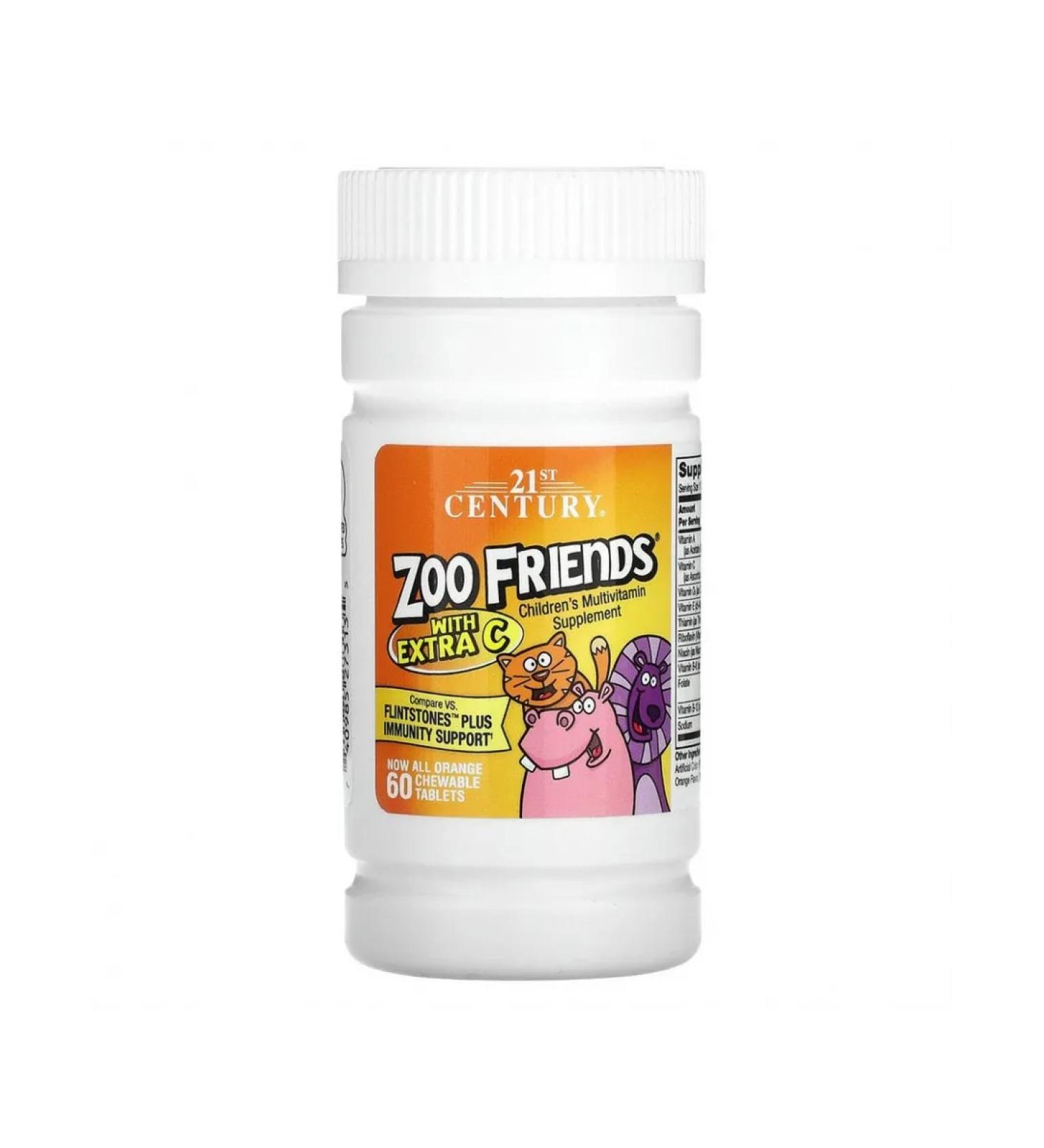 21st Century Multivitamins for children Zoo Friends Orange 60pcs