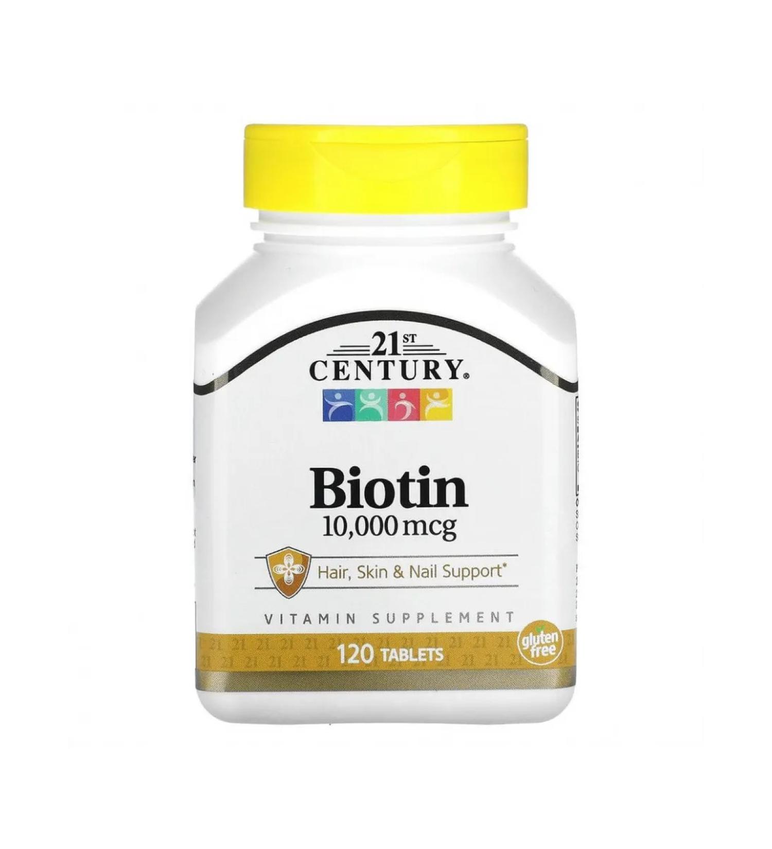 21st Century Biotin 10 000 mcg 120 tablets - Buy Online on GoSupps.com