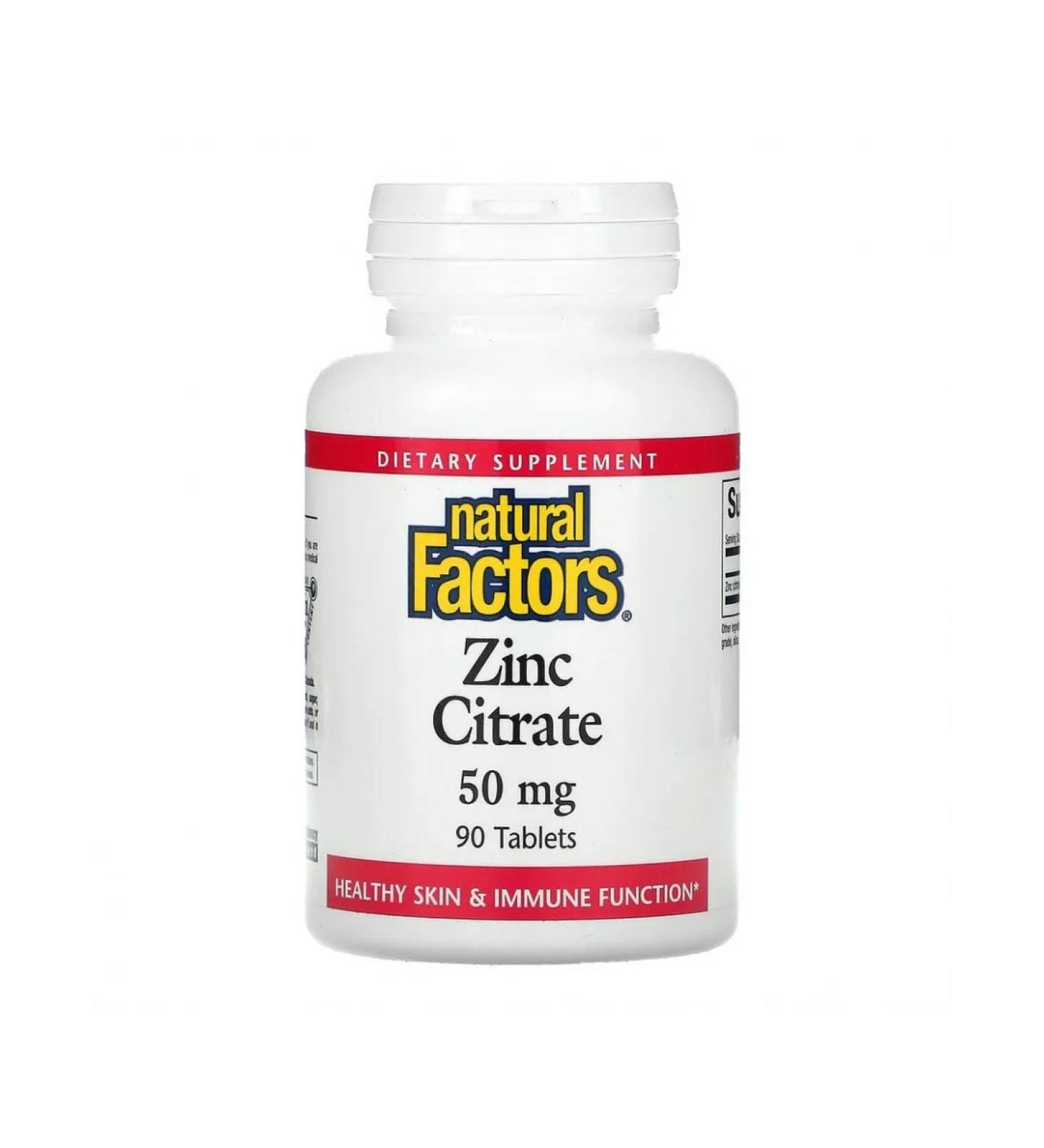Natural Factor's Natural Factors citrate zinc 50 mg 90 tablets