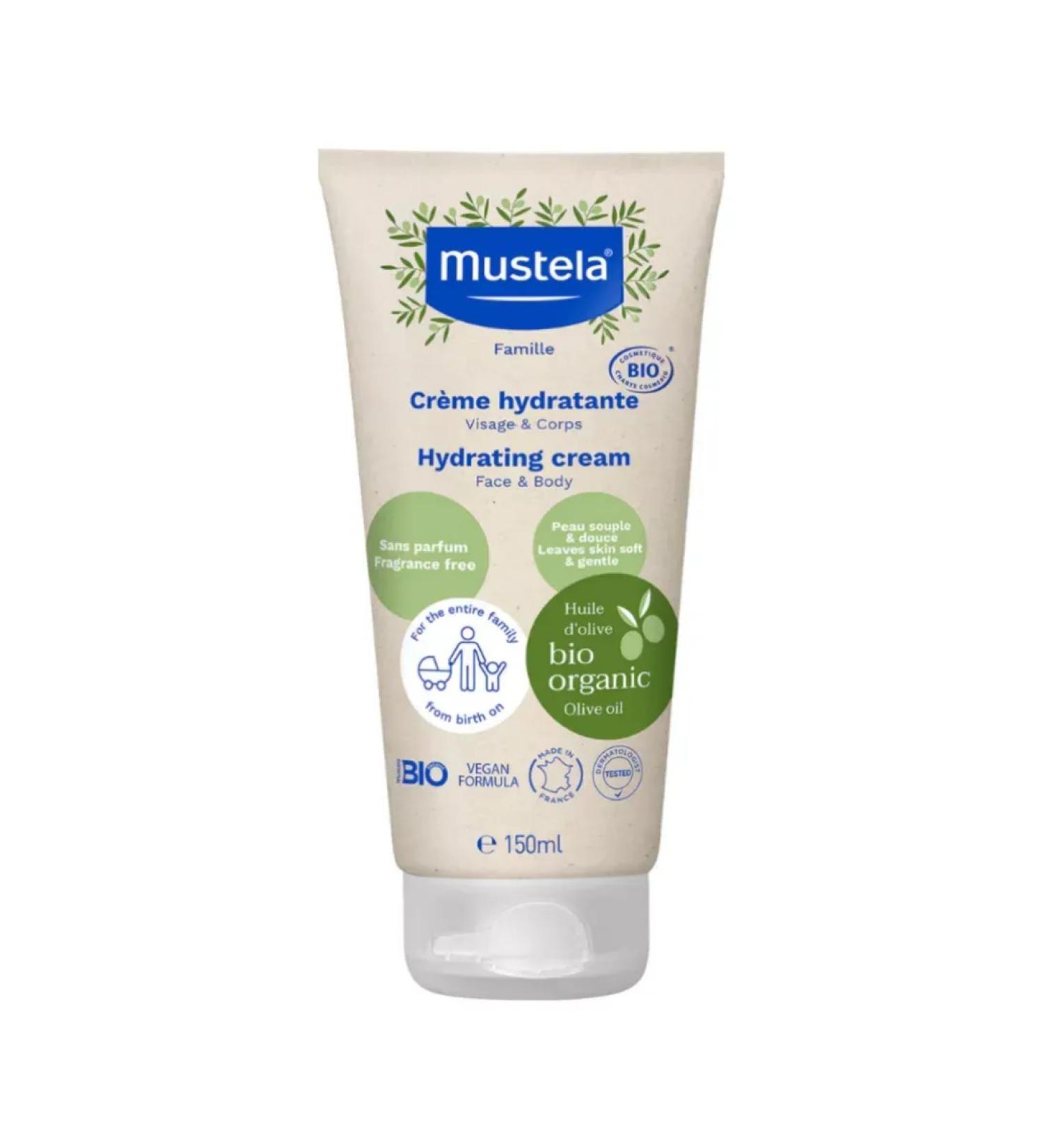Mustela Organic moisturizing children's cream for face and body 150ml - Buy Online on GoSupps.com