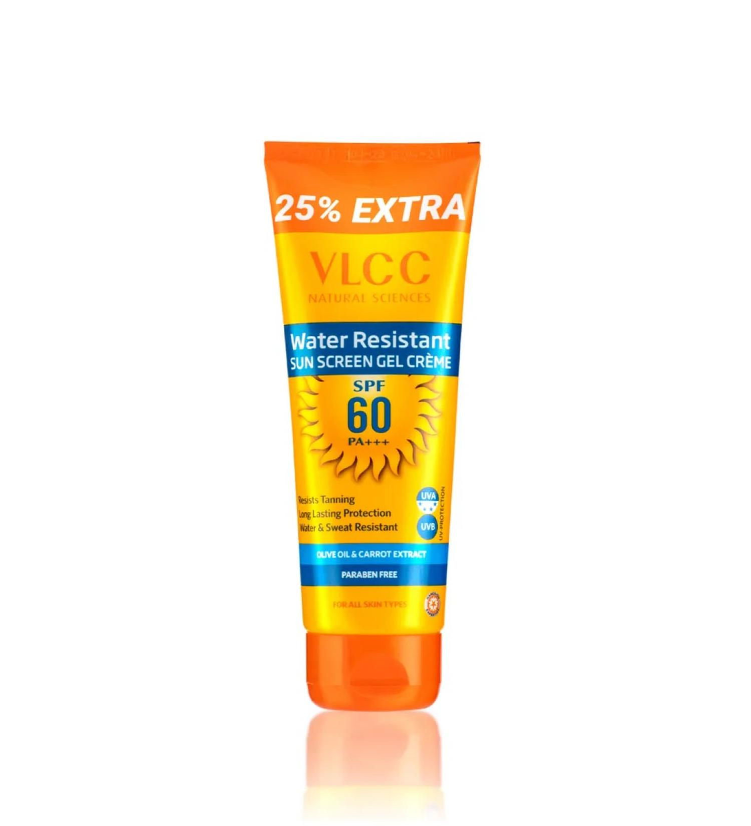 VLCC Waterproof sunscreen cream gel with SPF 60 +25% Extra