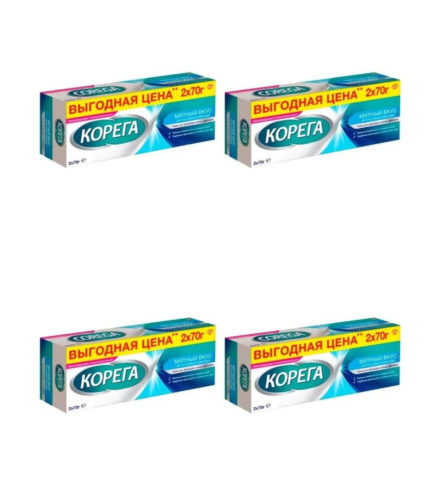 Korega cream for fixing dentures mint taste 70g n2 4 pcs