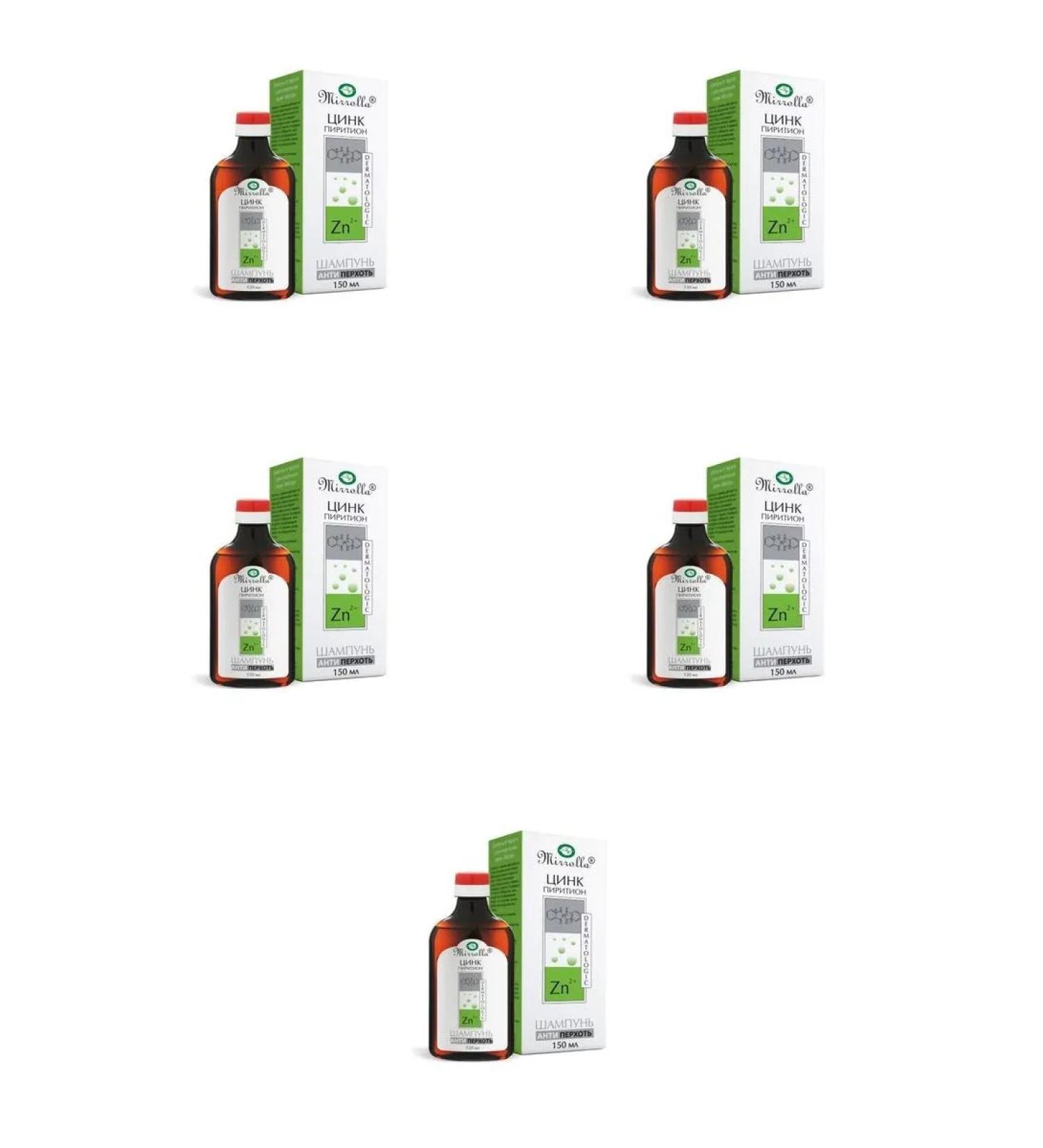 Mirrolla Shampoo against dandruff with zinc pyricon 150ml 5 pcs