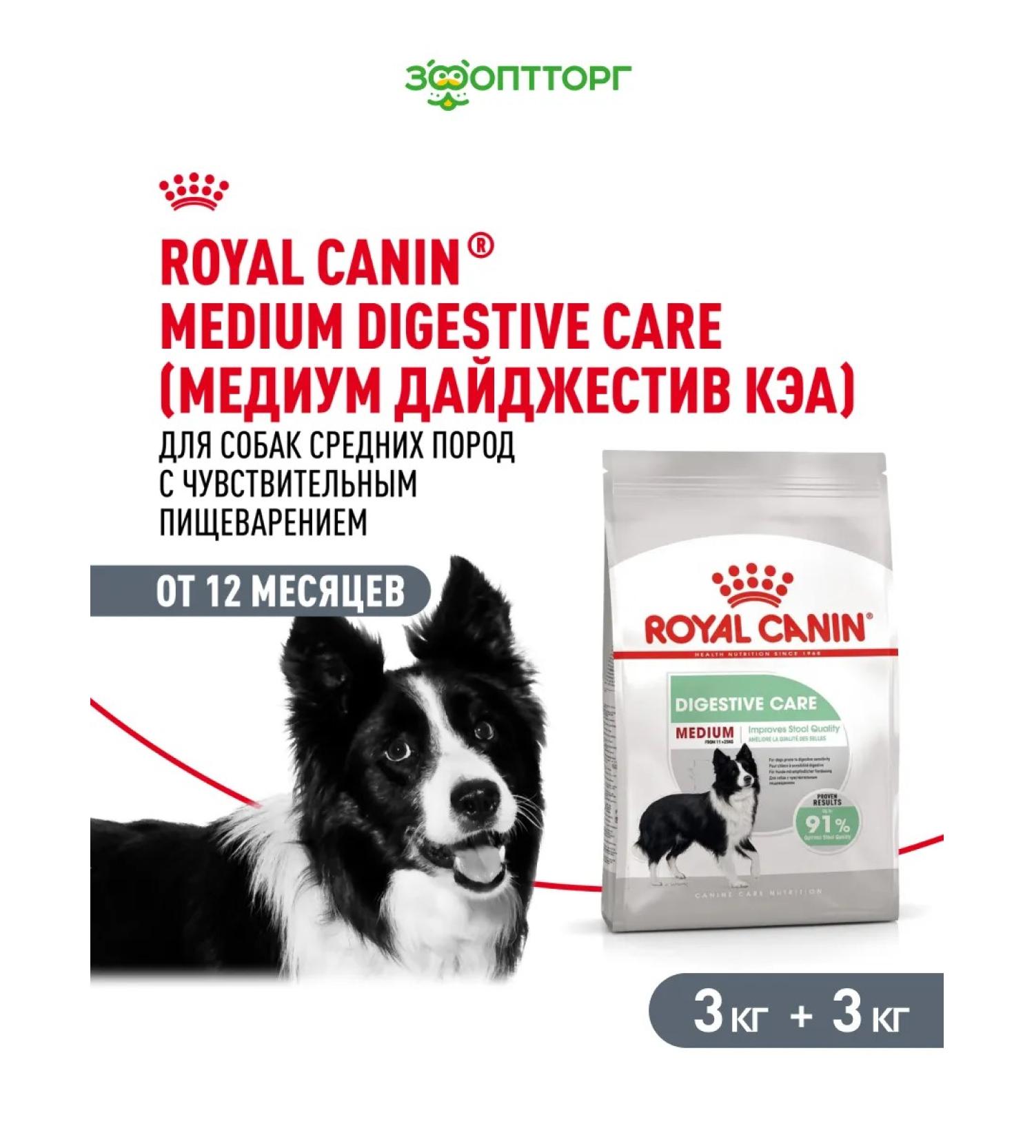 ROYAL CANIN DIGE DIGESTIVE CARE Dry Feed for Medium Dogs 3 kg x 2pcs - Buy Online on GoSupps.com