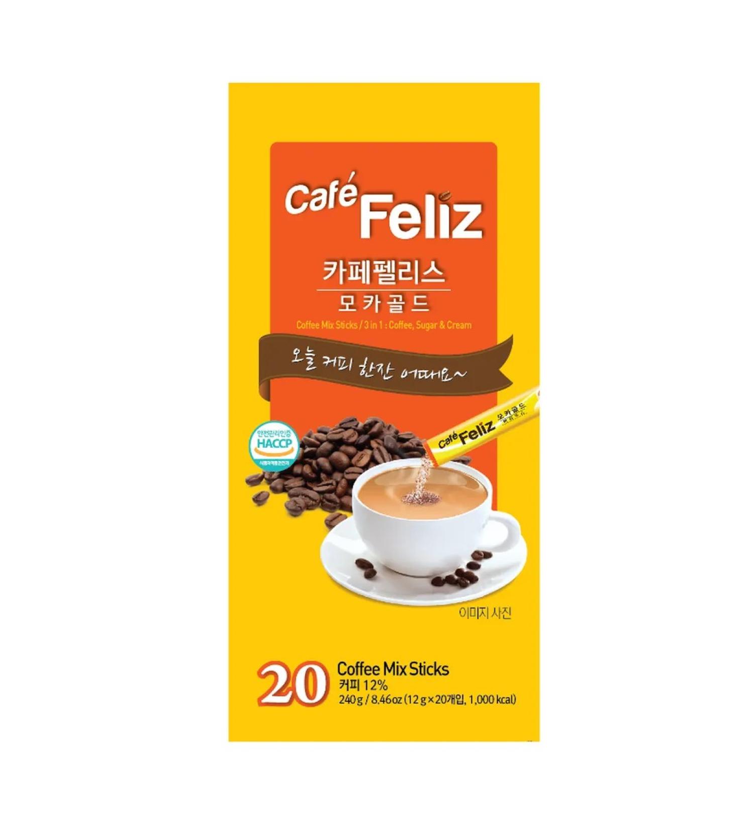 Coffee drink soluble 3B1 Feliz Mokka Gold 240 g - Buy Online on GoSupps.com