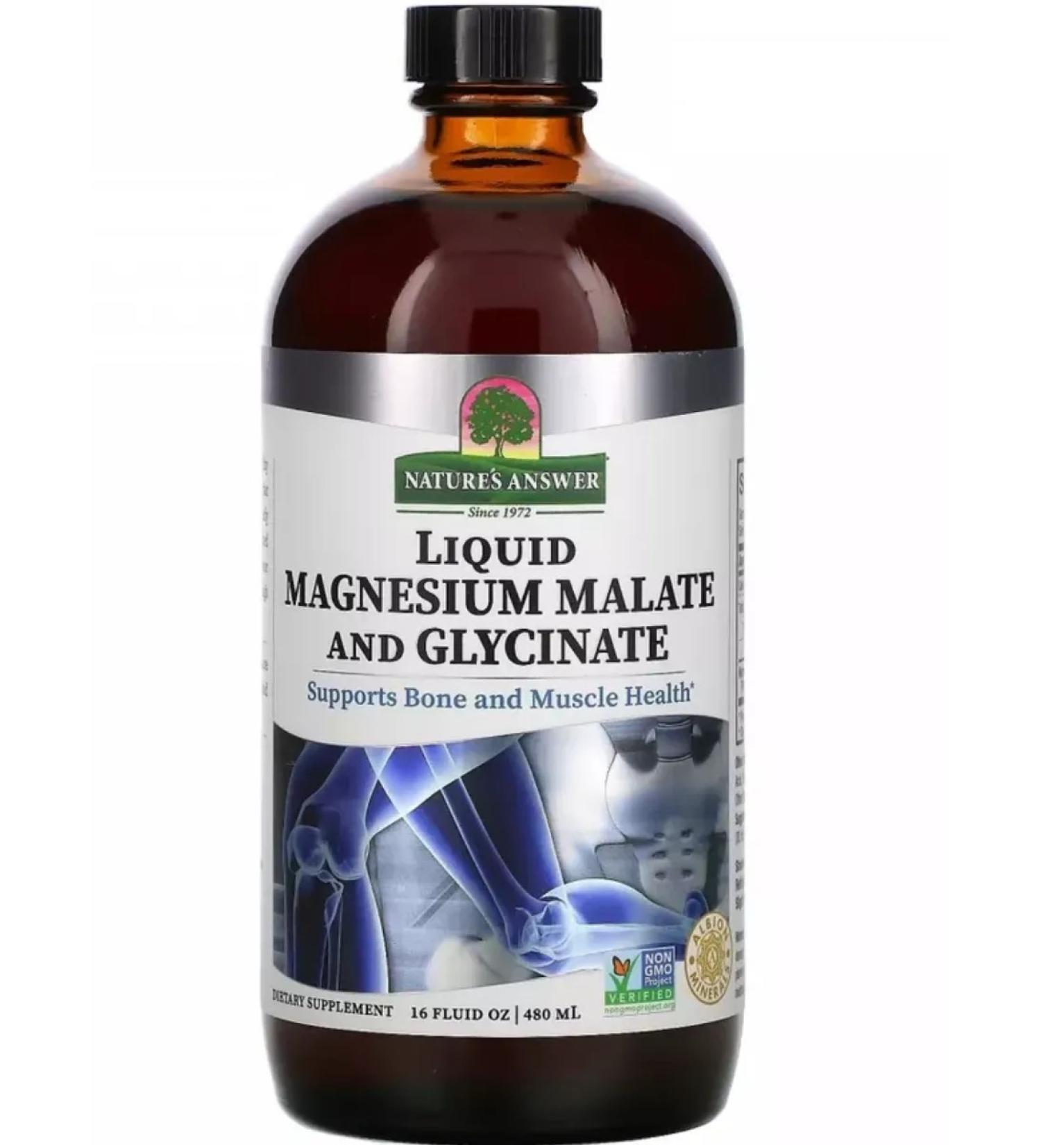 Natures Answer Malat and Glycinate of magnesium in liquid form 200 mg 480 ml