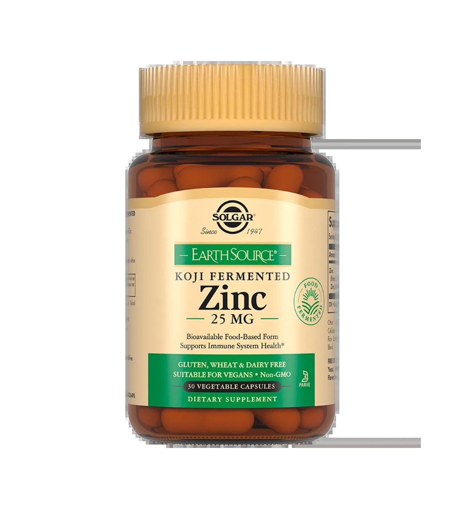 SOLGAR Zinc 25 mg in the fermented culture of Kodzhi capsule 30 pcs - Buy Online on GoSupps.com