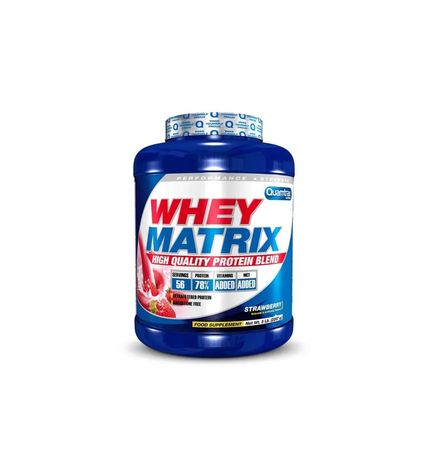 Quamtrax Nutrition Whey Matrix serum cartoi protein 2300G strawberries - Buy Online on GoSupps.com