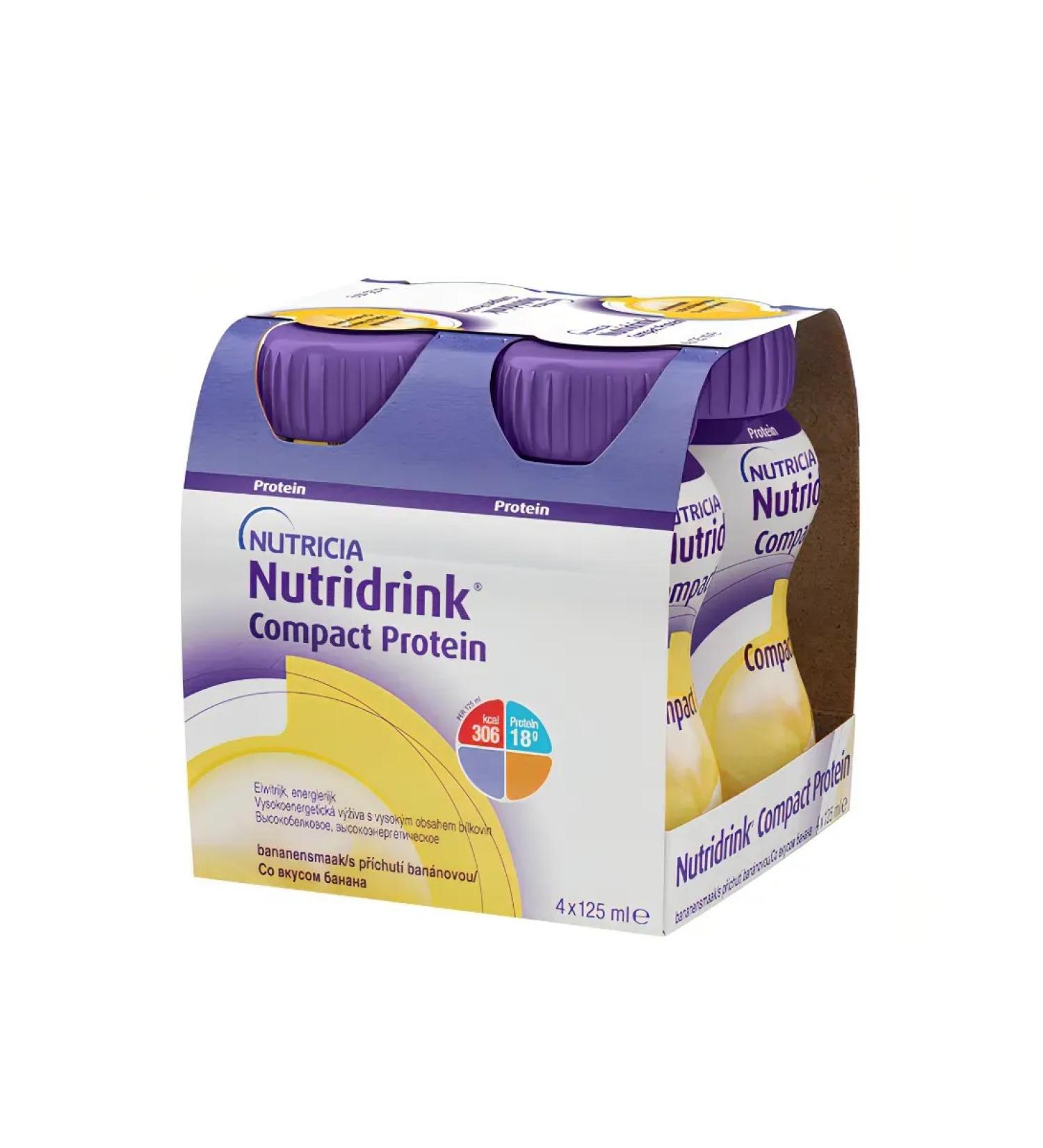 Nutricia Compact protein with the taste of banana 125 ml 4 pcs - Buy Online on GoSupps.com