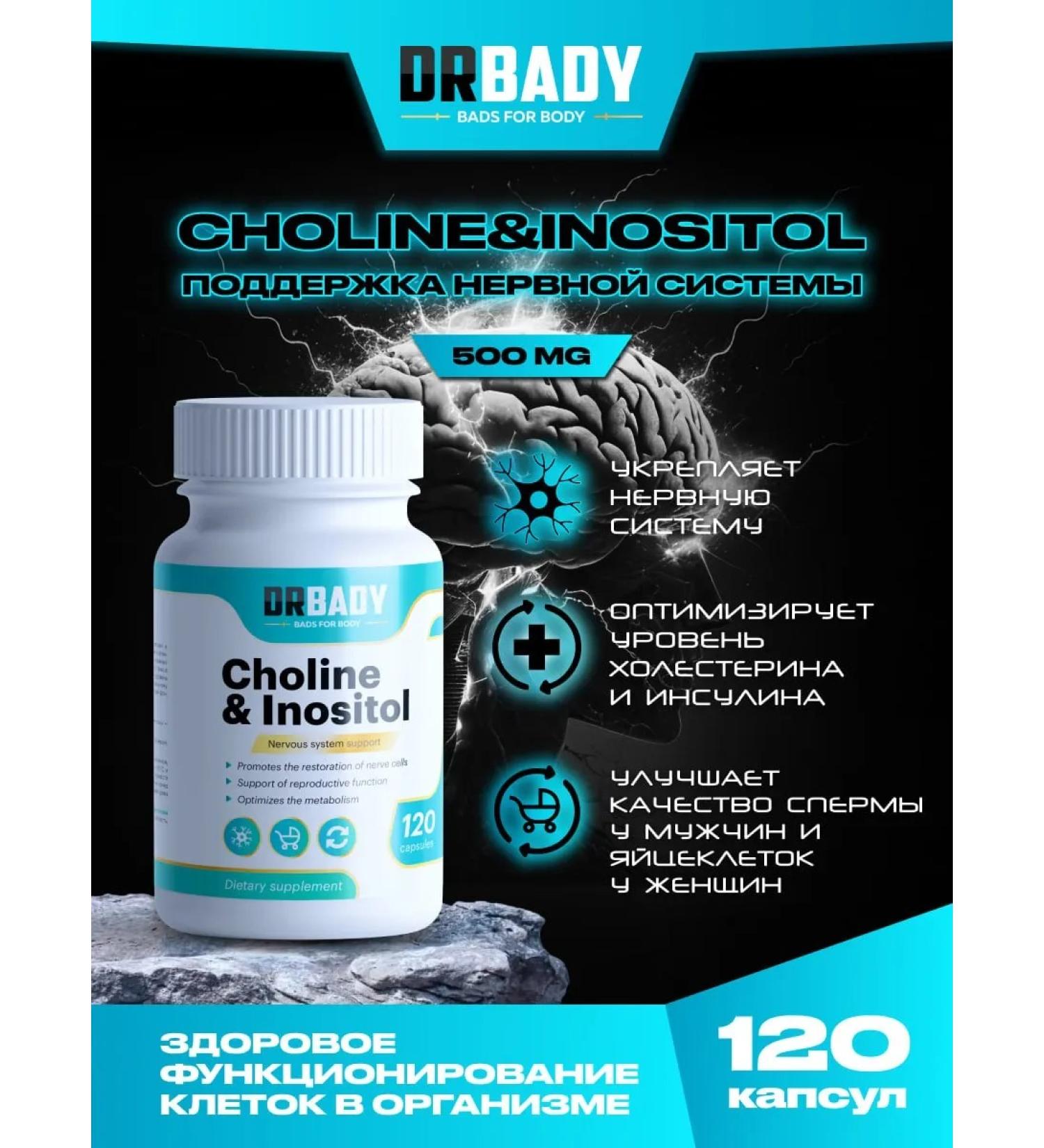 Choline & Inositol choline and inositol 120 capsules 830 mg - Buy Online on GoSupps.com