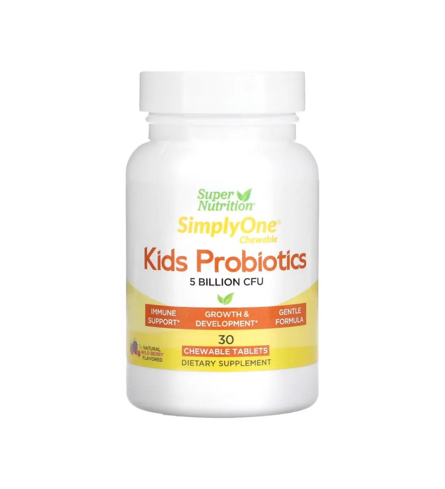 Super Nutrition Probiotics for children 5 billion 30 chewing tablets - Buy Online on GoSupps.com