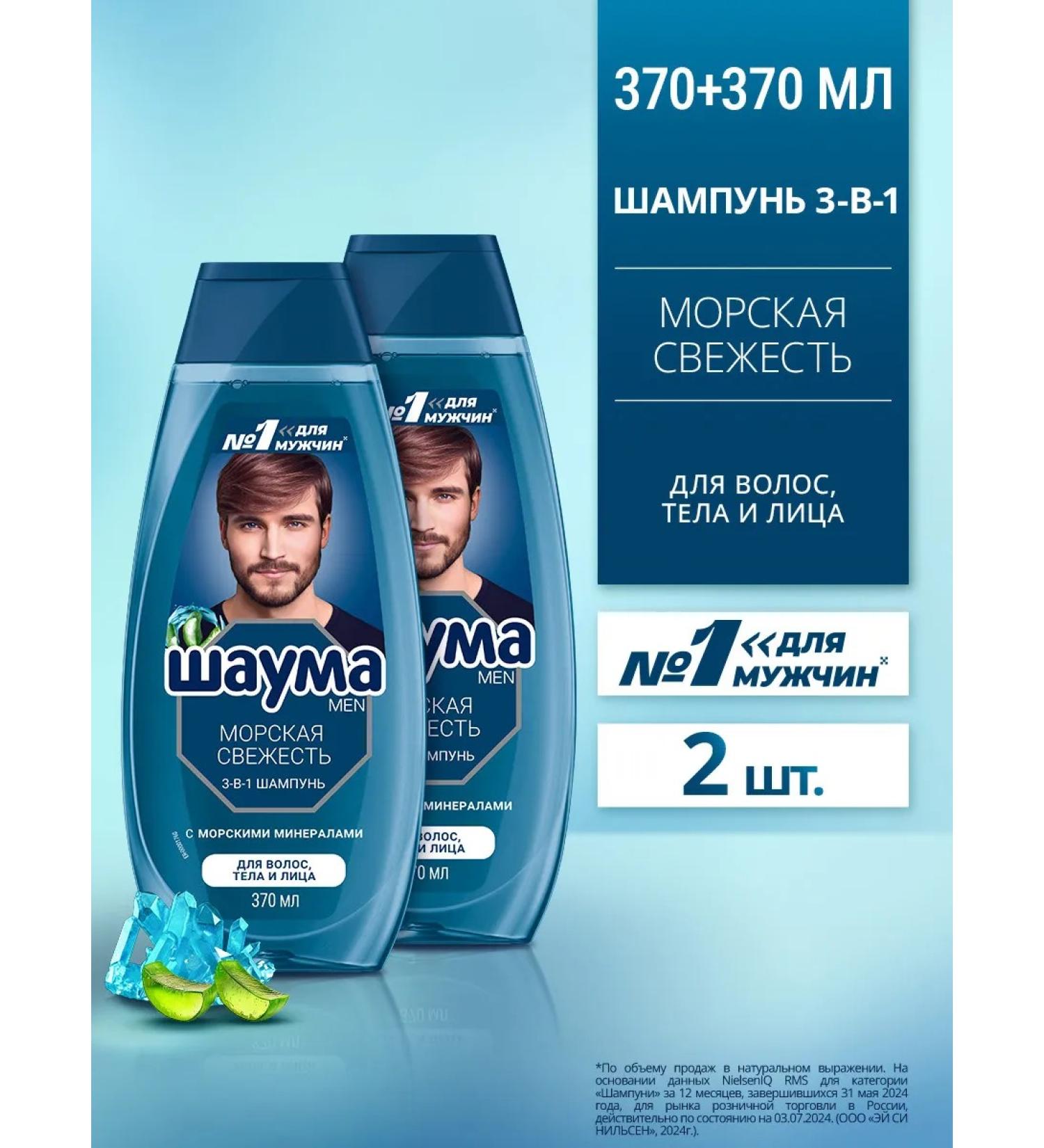 Schauma Hair shampoo men's freshness 370 ml x 2 pcs - Buy Online on GoSupps.com