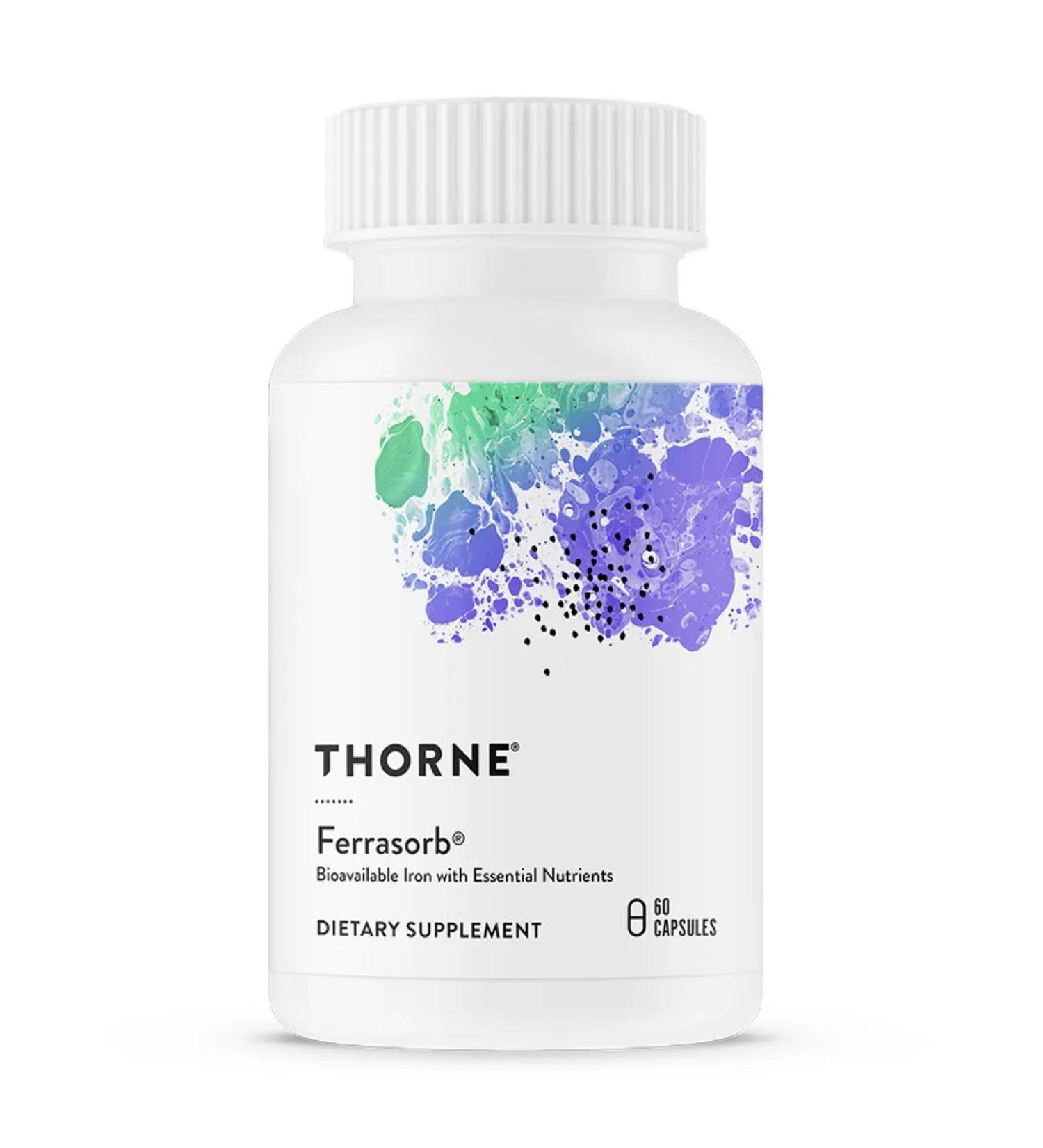 Thorne Research Iron HEALAT WITH VITAMANS B and C FERRASORB 60 capsules - Buy Online on GoSupps.com