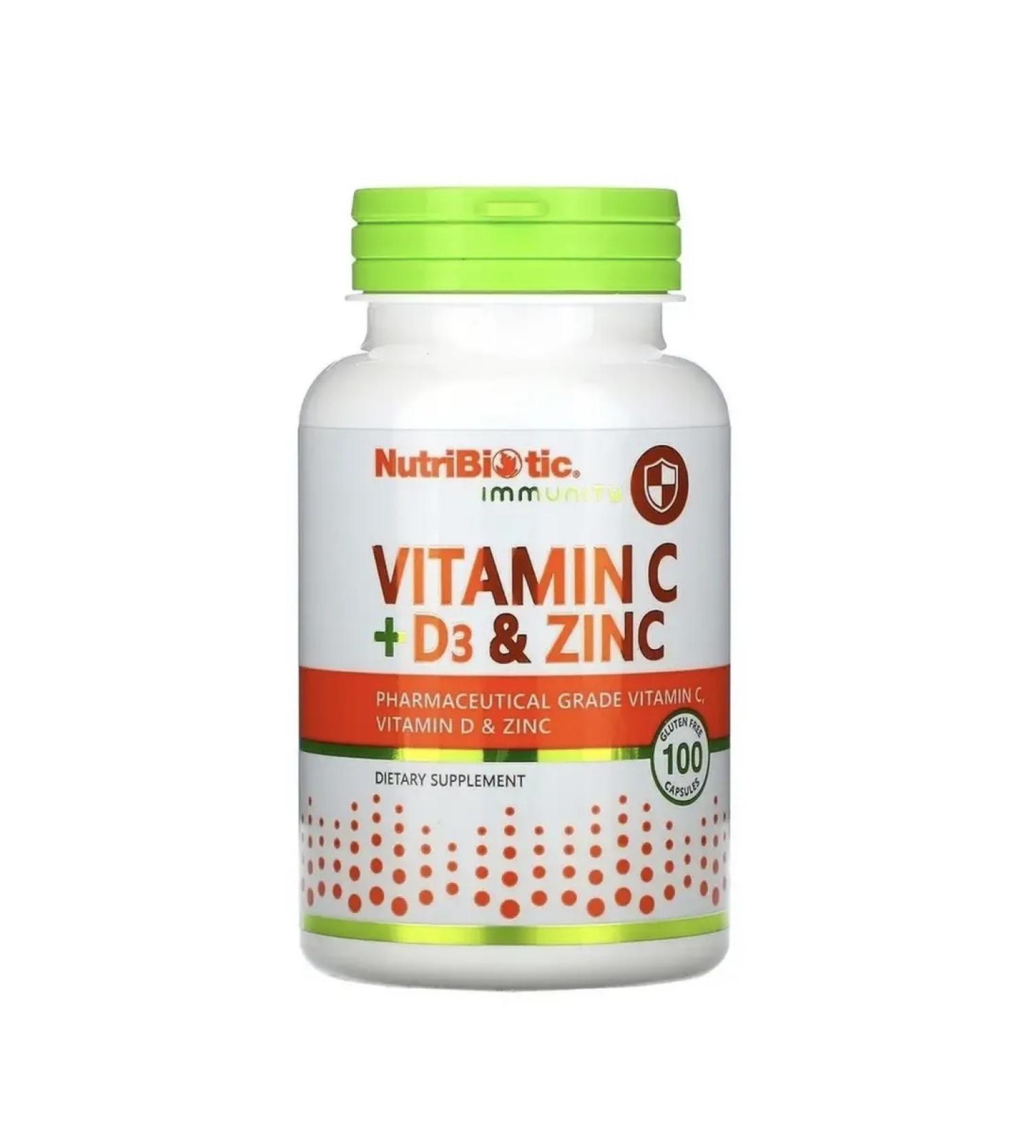 NutriBiotic Vitamin C+ D3 & ZINC - Buy Online on GoSupps.com