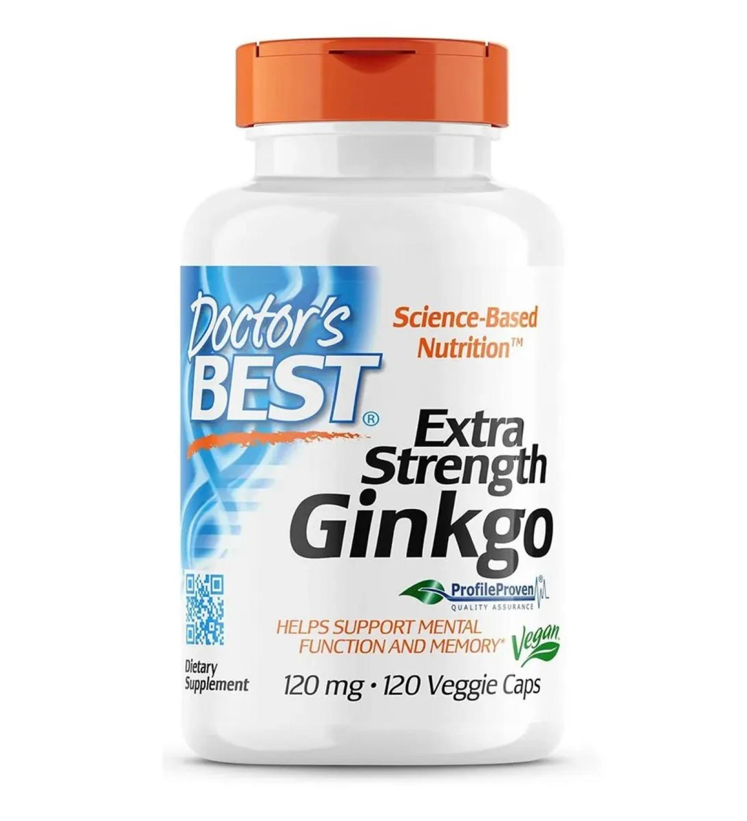 Doctor's Best Ginkgo biloba Extra Strength Ginkgo 120 mg 120 capsules - Buy Online on GoSupps.com