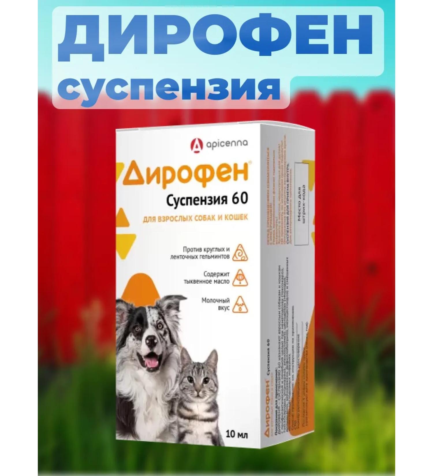 Apicenna Dirophen Suppen 60 for dogs and cats from worms 10 ml - Buy Online on GoSupps.com