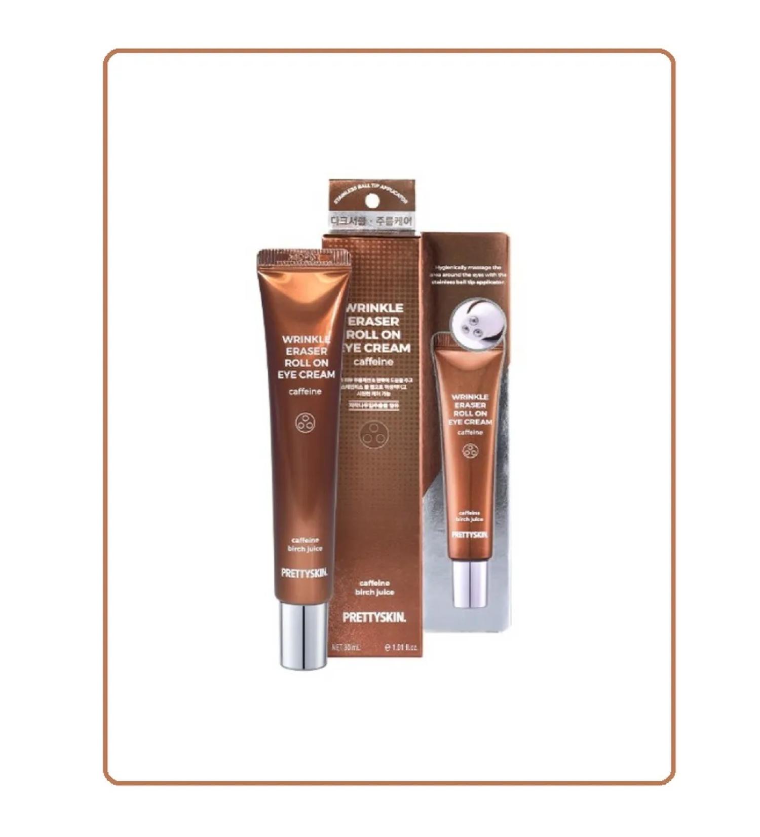 PrettySkin Cream Roller Wrinkle Eraser Roll on Eye Cream Caffeine