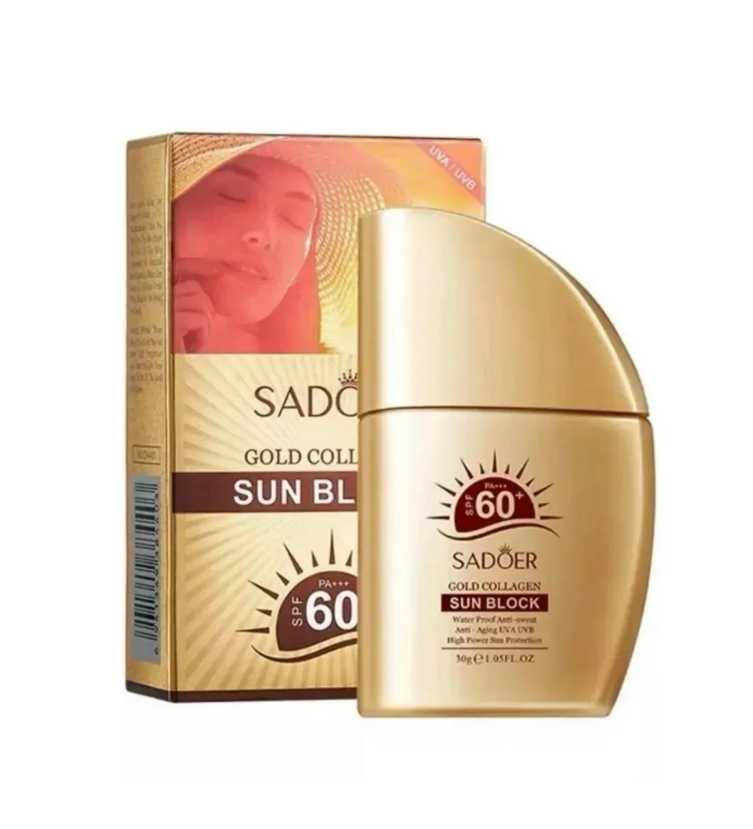 sadoer Sun -protective face and body cream Gold with collagen - Buy Online on GoSupps.com