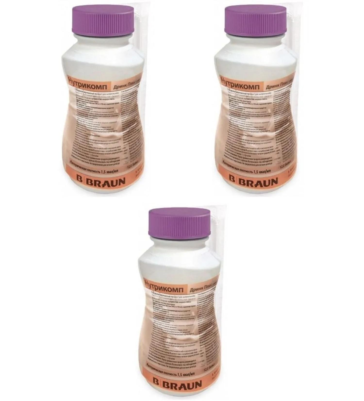 NUTRICOMP Drink plus mixture liquid d Ent Chocolate 200ml 3 pcs