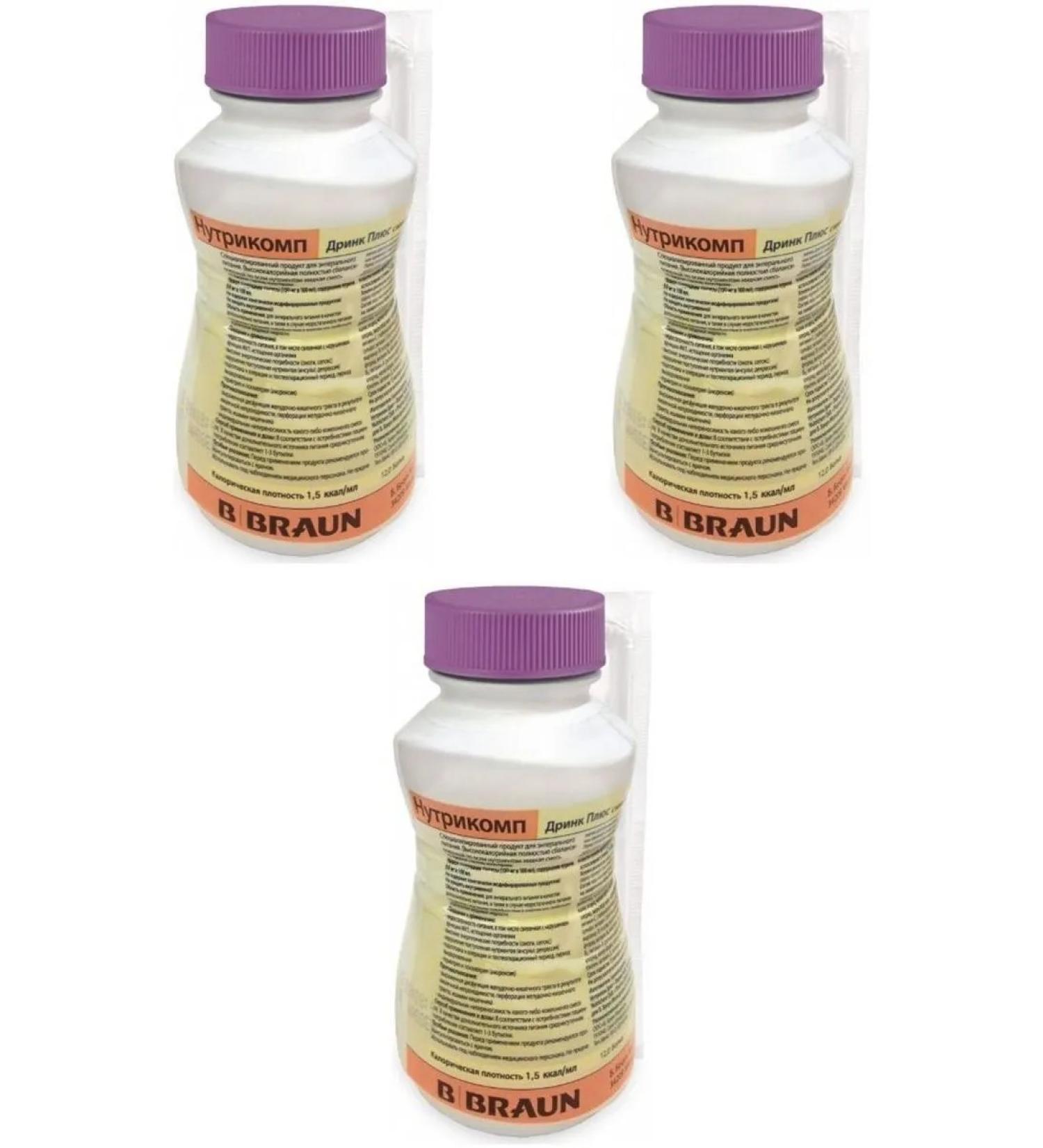 NUTRICOMP Drink plus mixture liquid d nt vanil 200ml 3 pcs