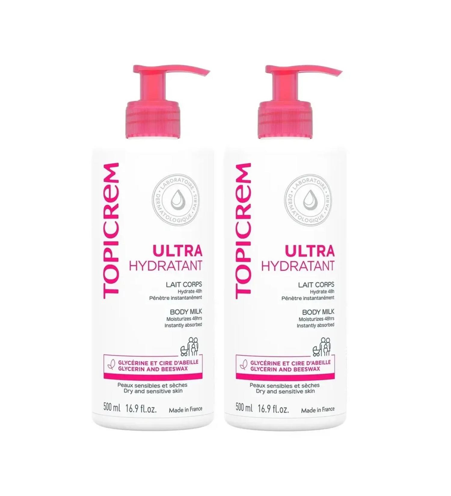 Topicrem hydra+ milk moisturizer for the body 500ml*2pcs