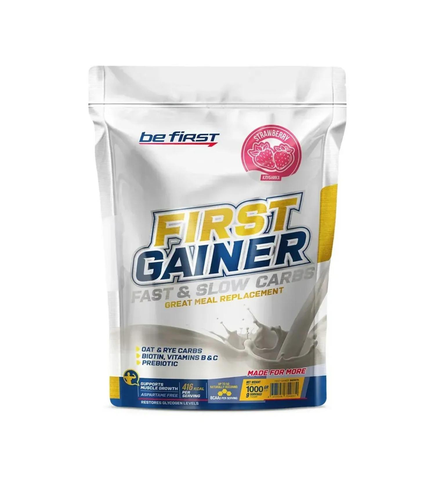 Be First First Gainer Fast & Slow Carbs 1000 g strawberries