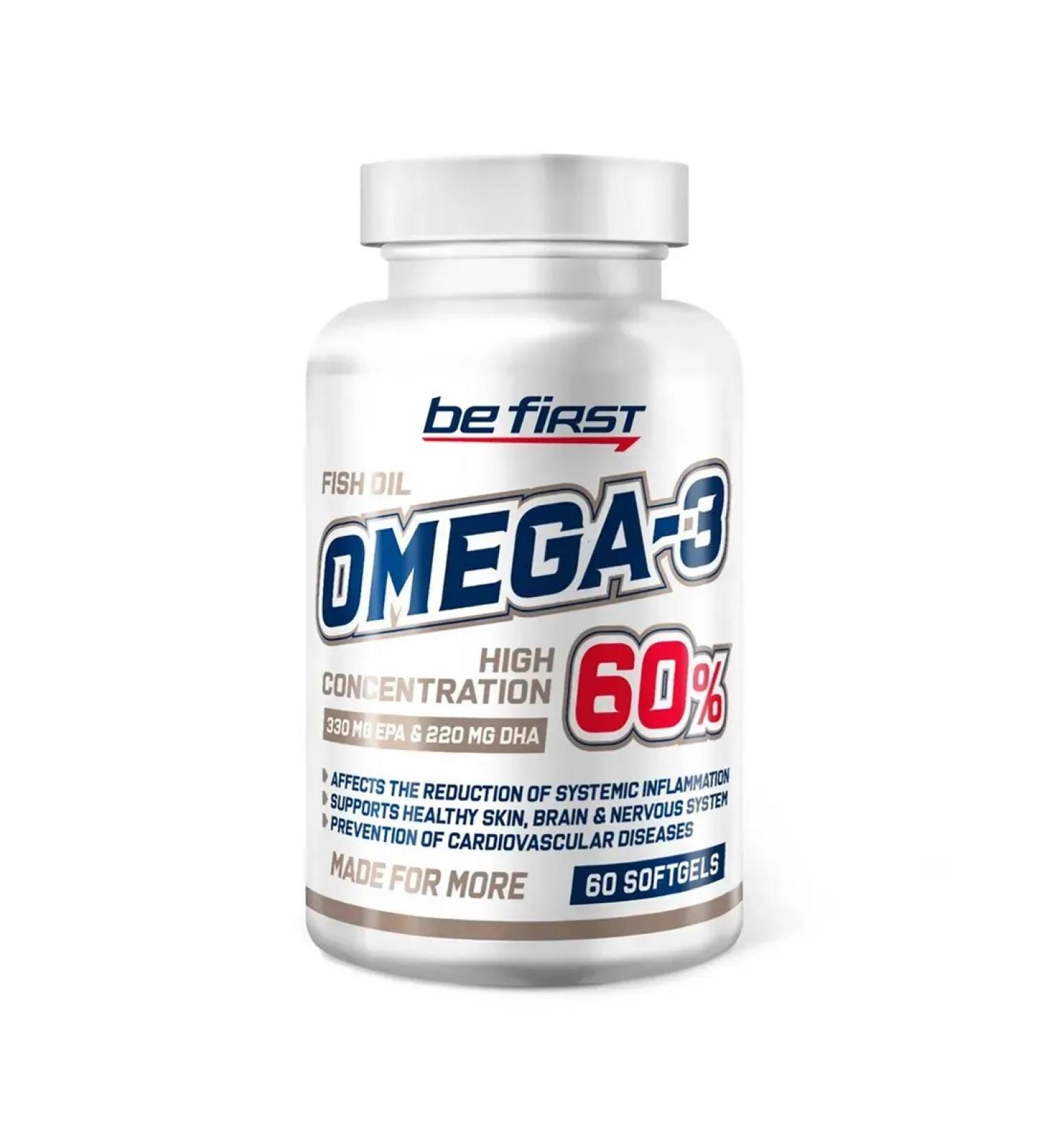 Be First Omega-3 60% High Concentration 60 capsules - Buy Online on GoSupps.com
