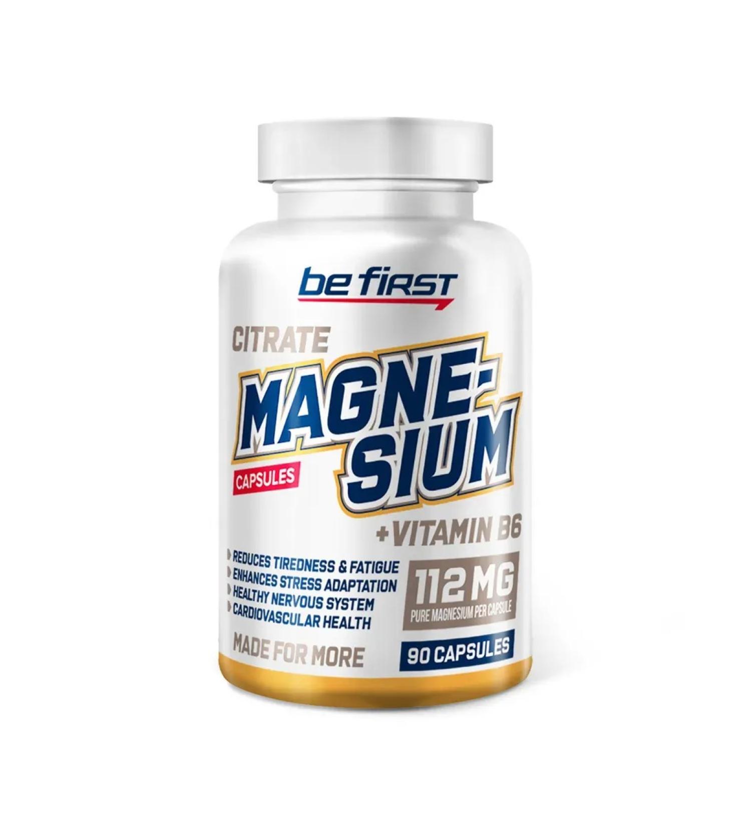Be First Magnesium Citrate + B6 90 capsules - Buy Online on GoSupps.com