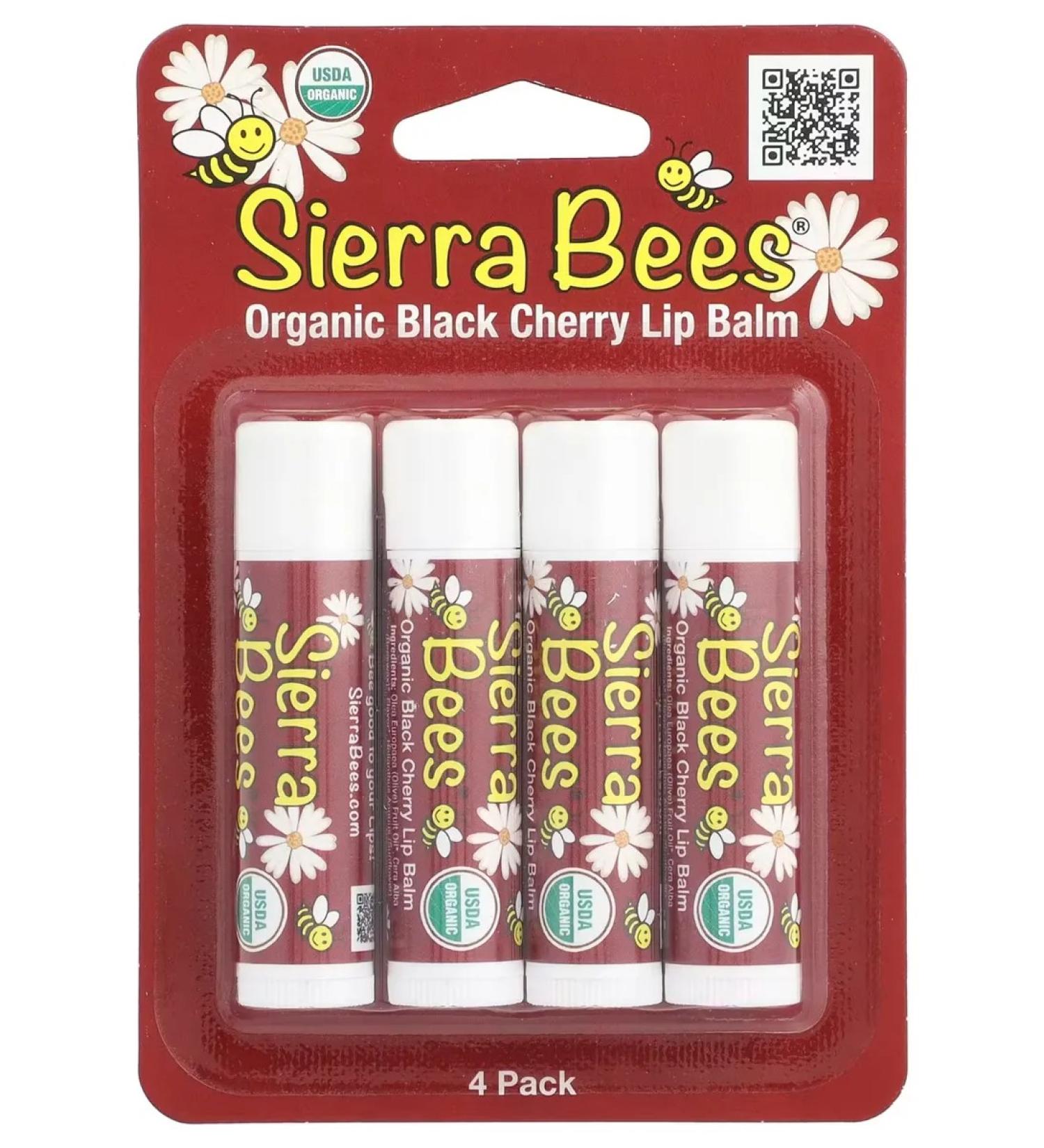 Sierra Bees Organic balm for lips black cherries 4 pcs