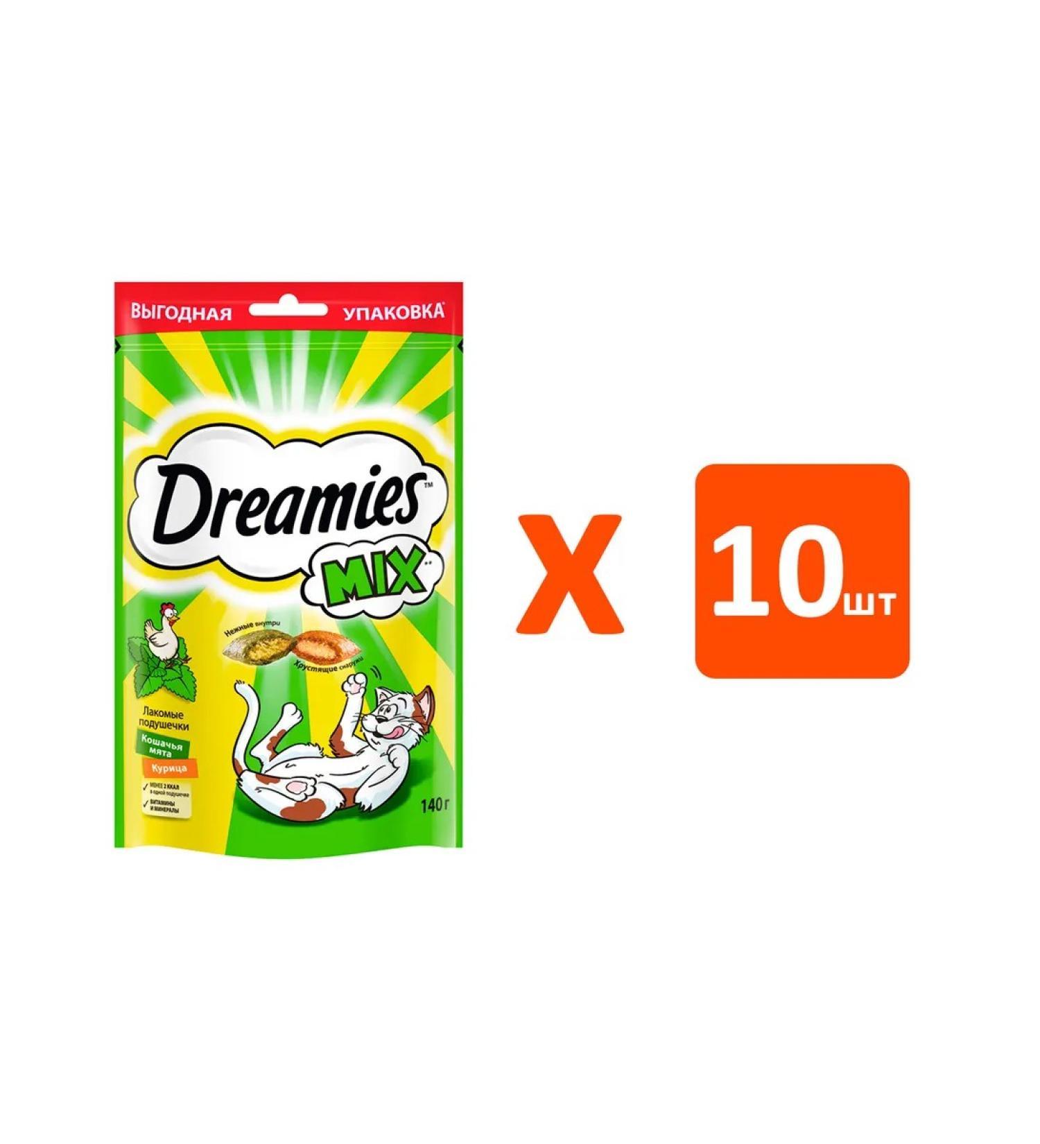 DREAMIES Mix pillow for cats chicken peppermint 140 g 10 pcs - Buy Online on GoSupps.com