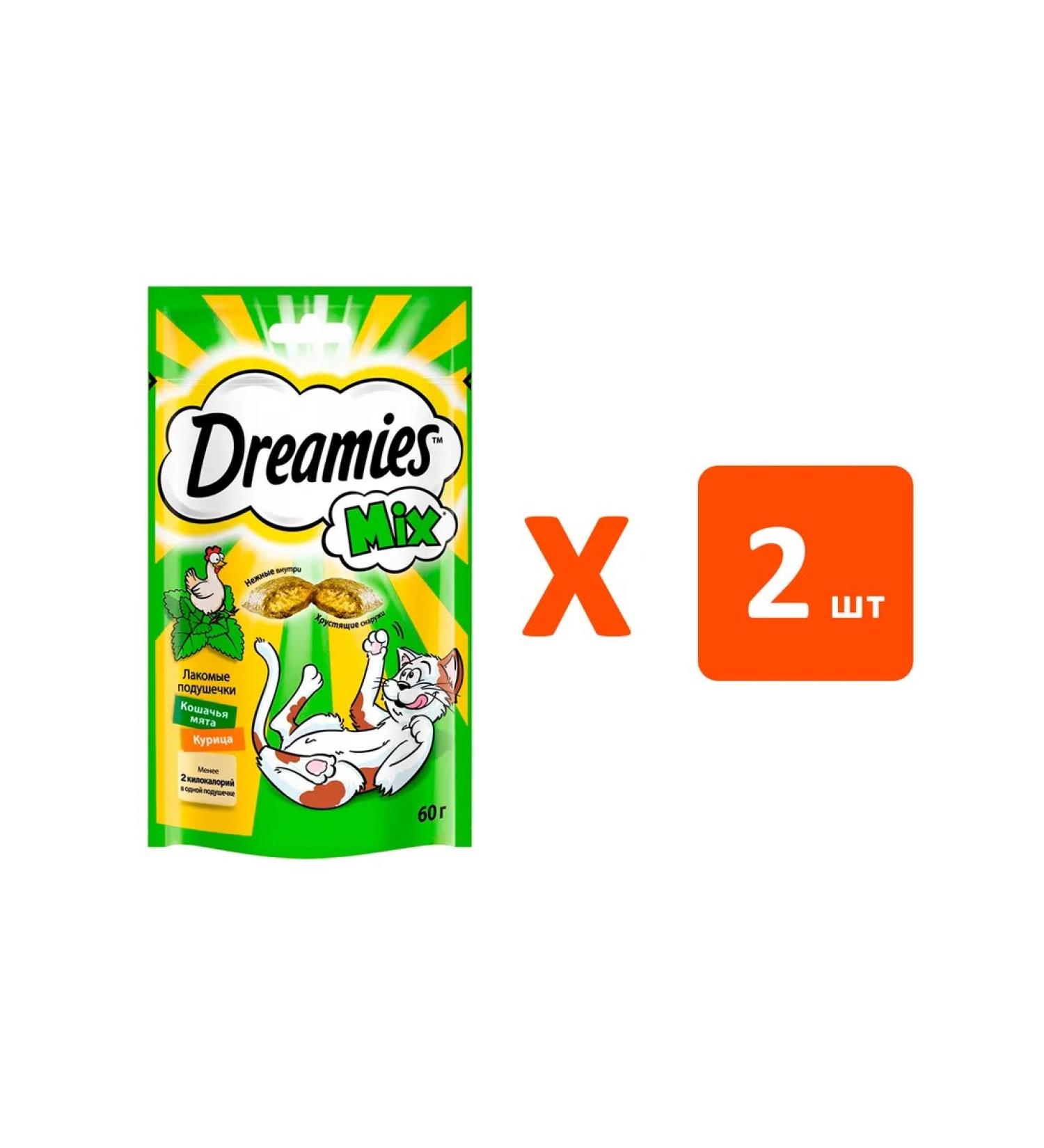 DREAMIES MIX pillow for cats chicken 60 g 2 pcs - Buy Online on GoSupps.com