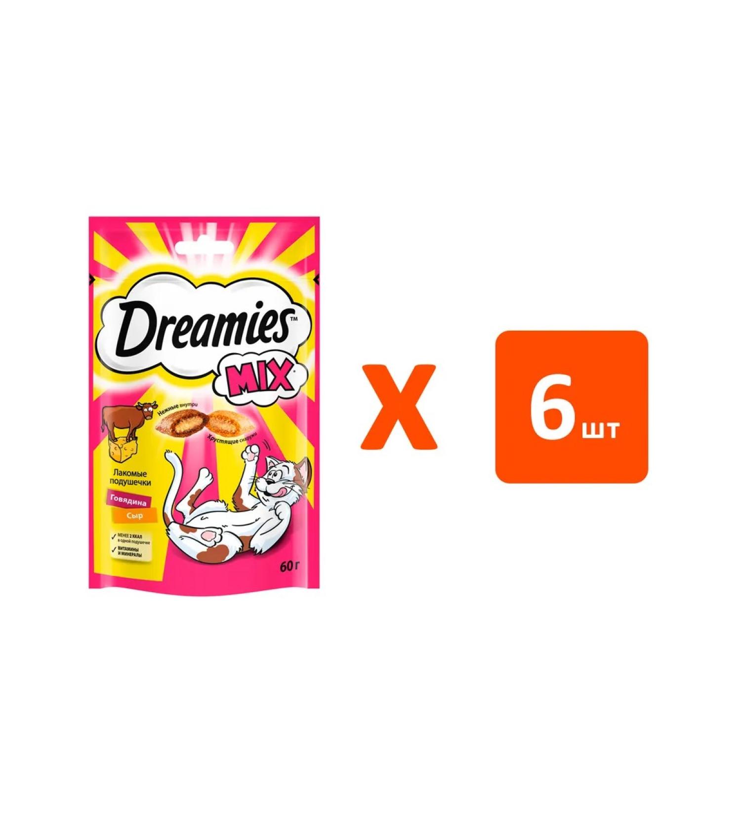 DREAMIES MIX pillow for cats beef 60 g 6 pcs
