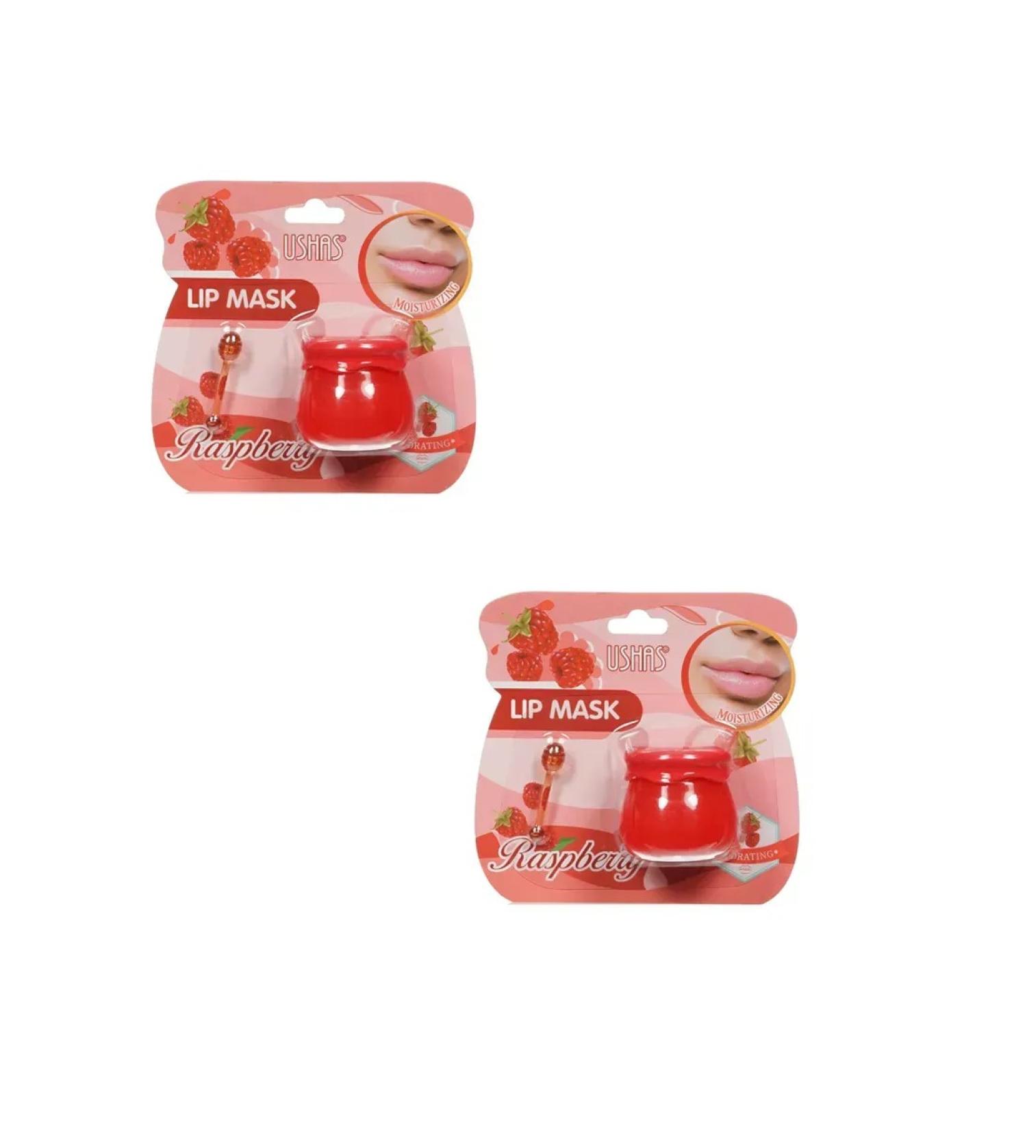 ushas Lip Mask lip mask with raspberry aroma 6g 2 pcs - Buy Online on GoSupps.com