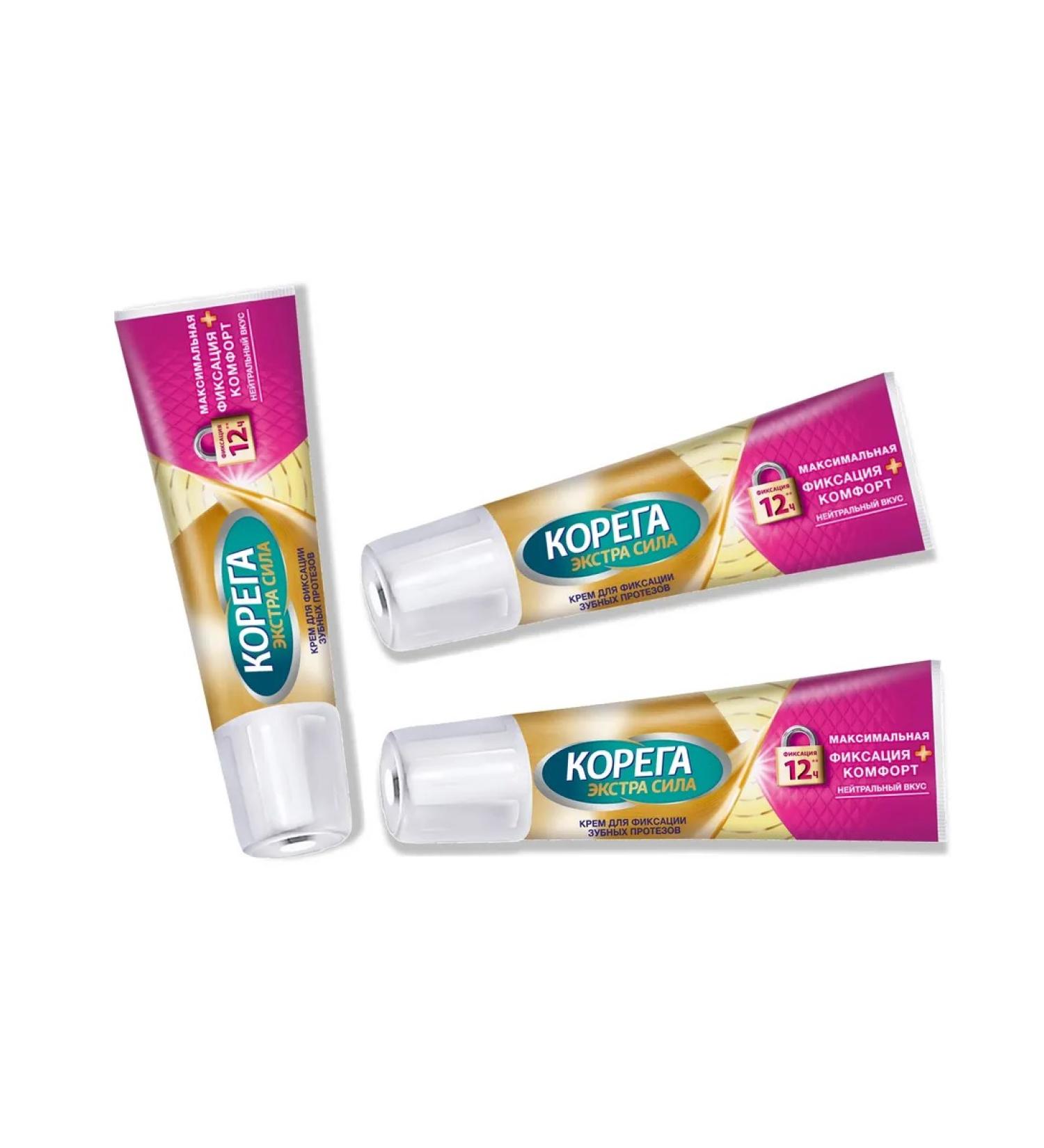 Korega Cream for Maxim. fixation of dentures 40 gr. - 3 pcs - Buy Online on GoSupps.com