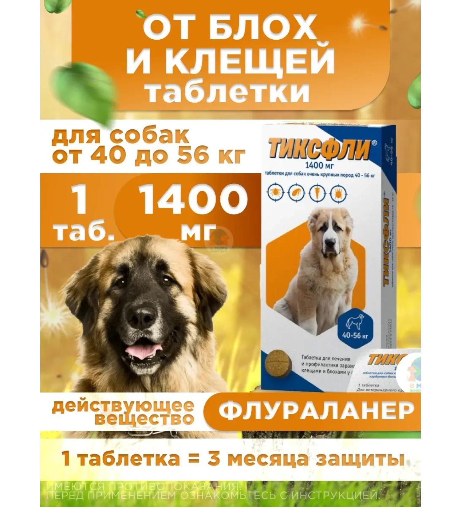 Tixfli 1400 mg fleas and dog ticks tablets - Buy Online on GoSupps.com