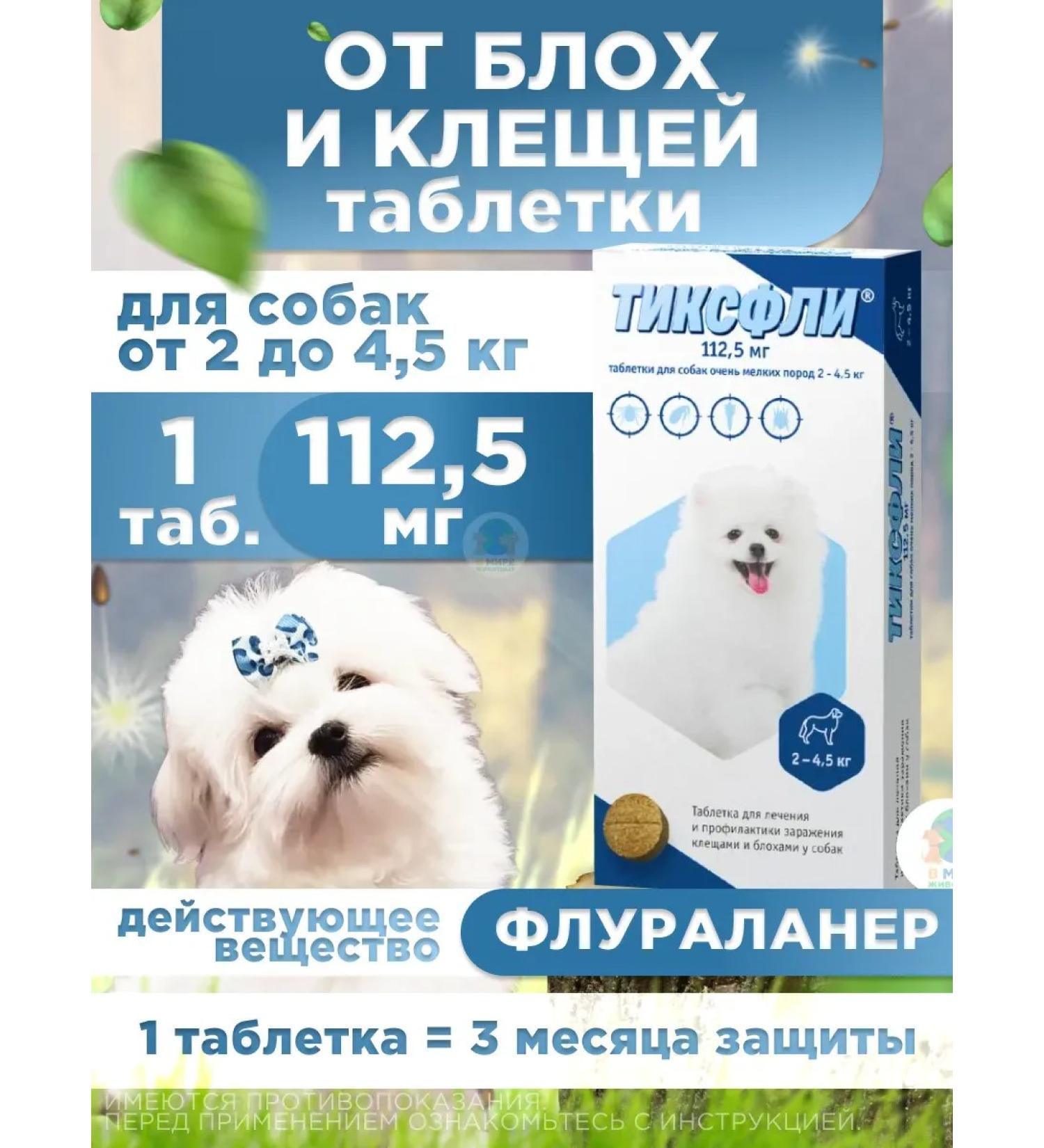 Tixfli 112.5 mg fleas and dog ticks tablets - Buy Online on GoSupps.com