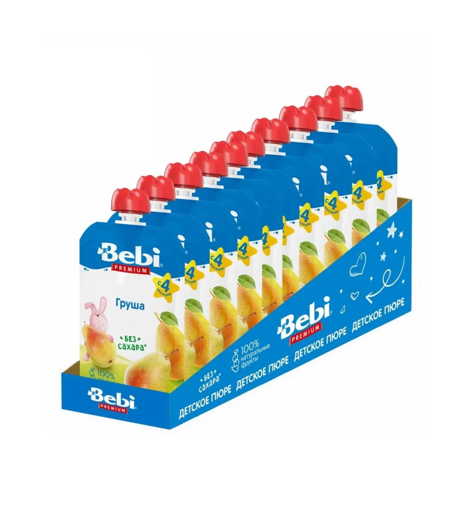 Bebi Premium Puree fruit pear from 4 months 10 pieces of 90 grams