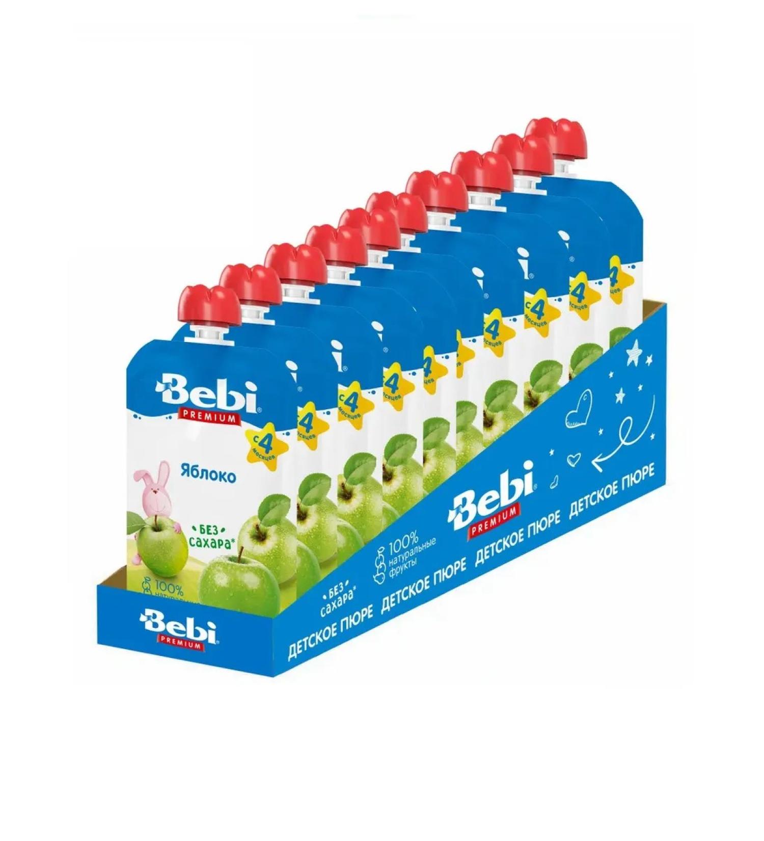 Bebi Premium Puree fruit apple from 4 months 10 pieces of 90 grams