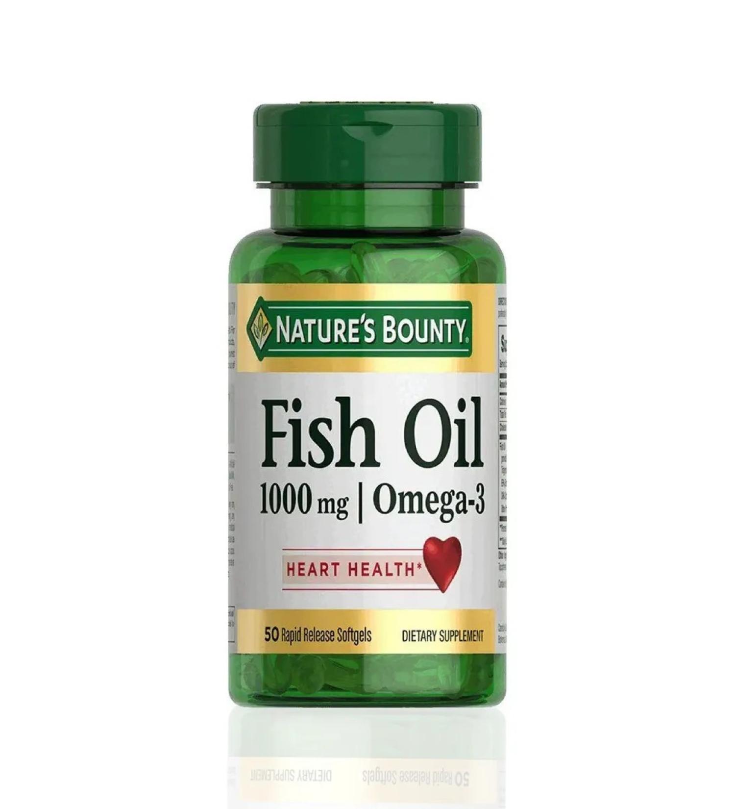 Nature's Bounty Fish oil omega-3 capsules 1000 mg 50 pcs - Buy Online on GoSupps.com