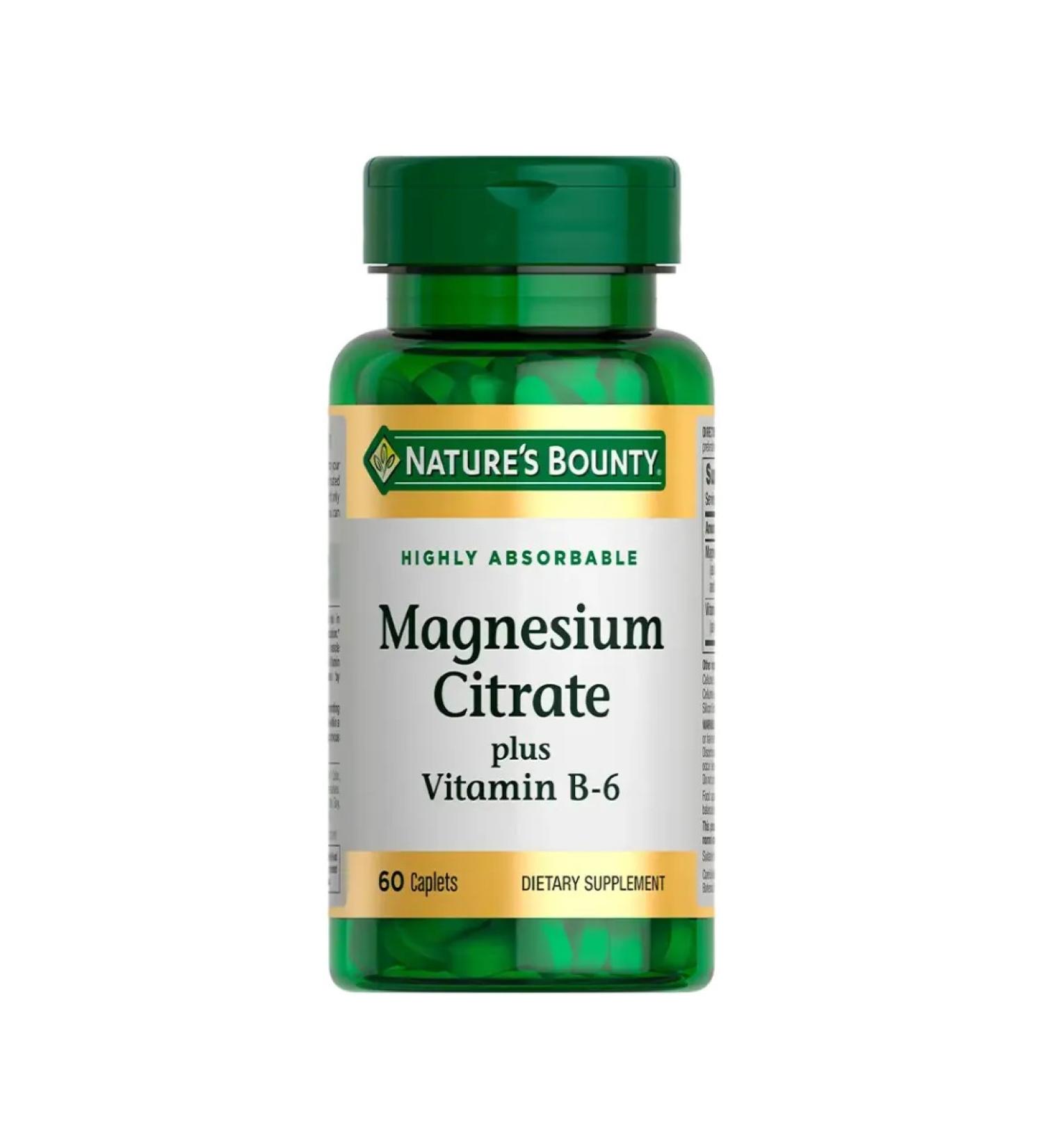 Nature's Bounty Magnesium Citrate with vitamin B6 60 pcs