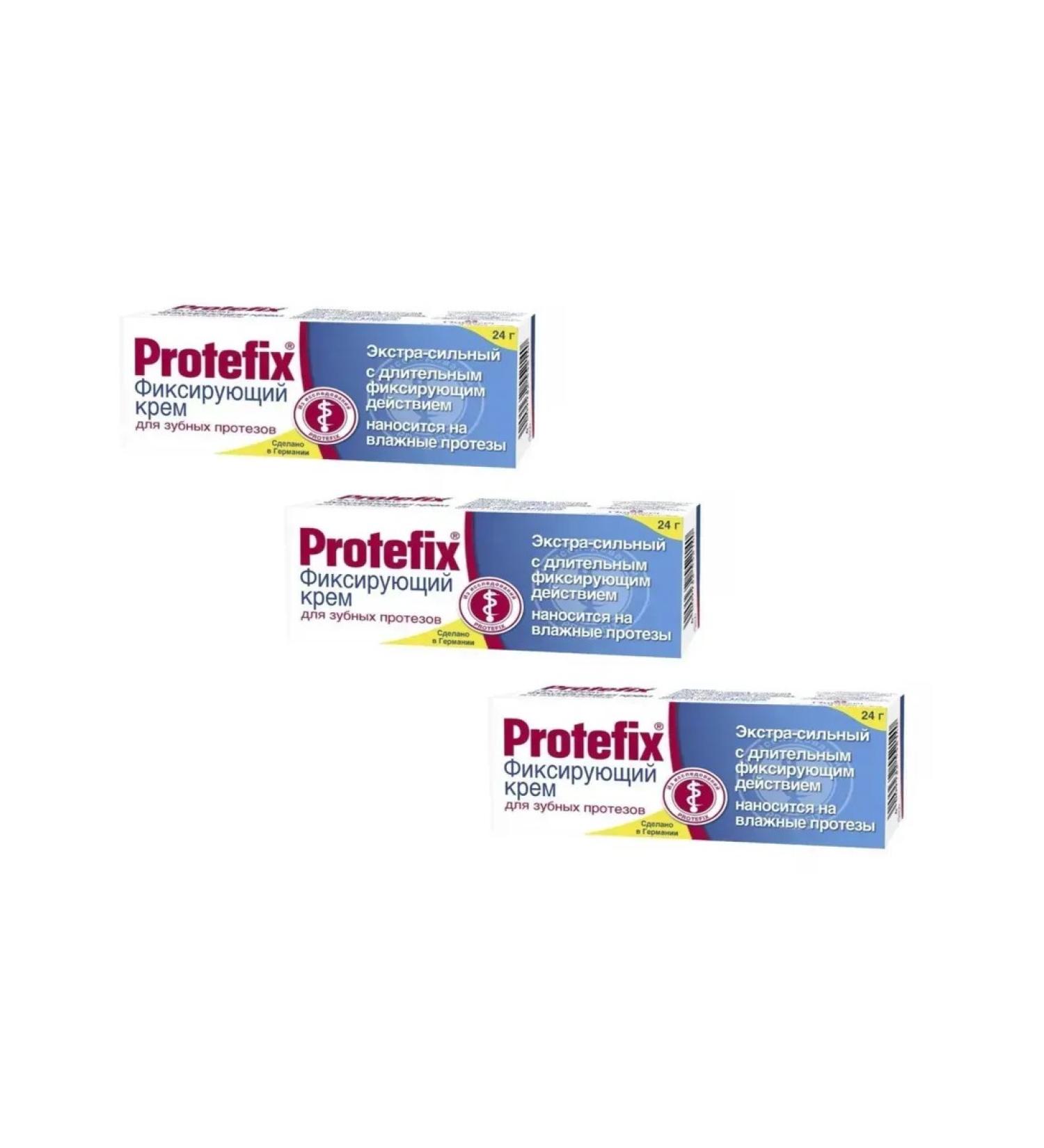 Protefix Extra-horsepower fixing cream for dentures 24g-3pcs - Buy Online on GoSupps.com