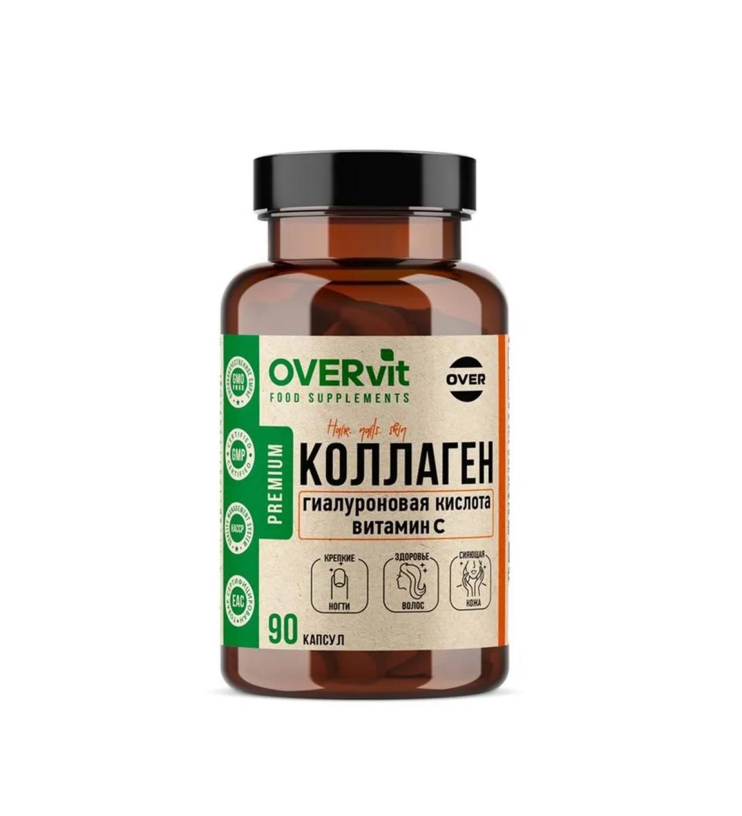 Collagen+vitamin C+hyaluronic acid Overvit 90 capsules - Buy Online on GoSupps.com
