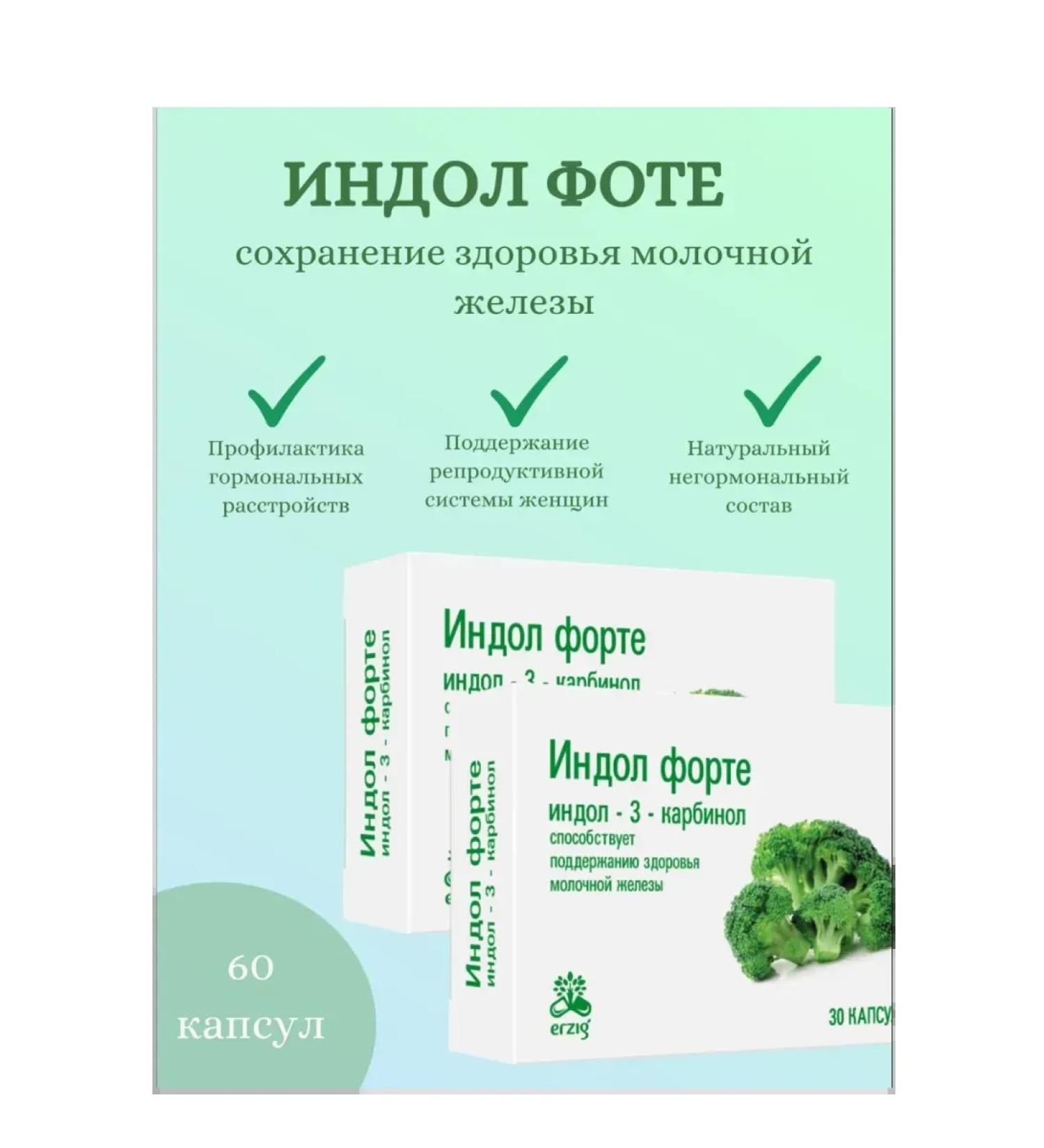 Erzig Indol forte 60 capsules 380 mg