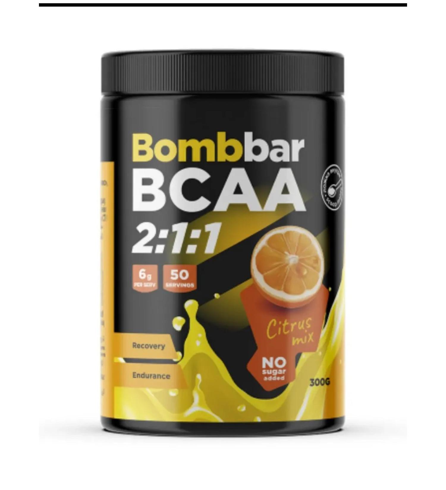 BombBar Amino acids BCAA 300 g citrus mix - Buy Online on GoSupps.com