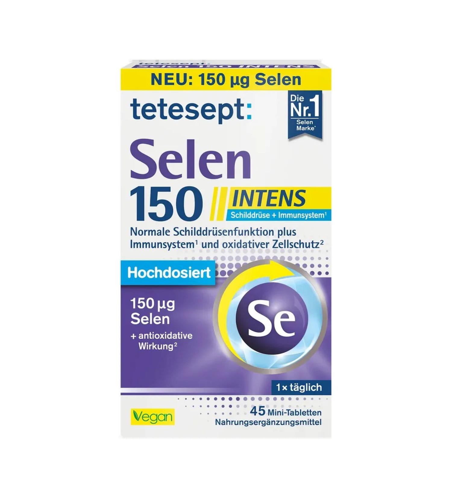 Tetesept Selenium 150mg 45 pcs 12.8 g - Buy Online on GoSupps.com