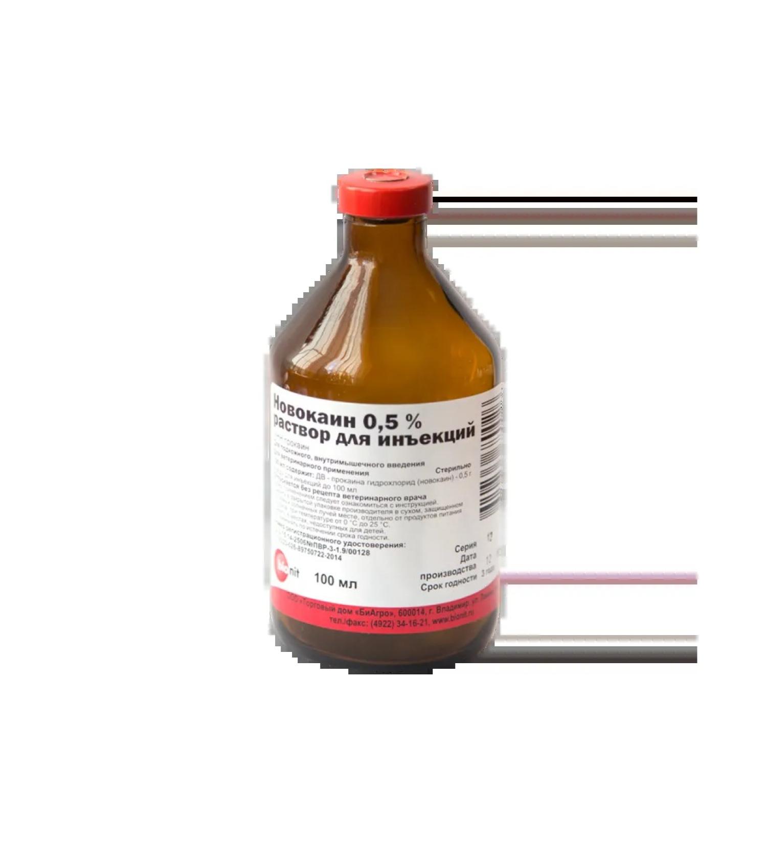 Bionit Novocaine 0.5% injection solution 100 ml