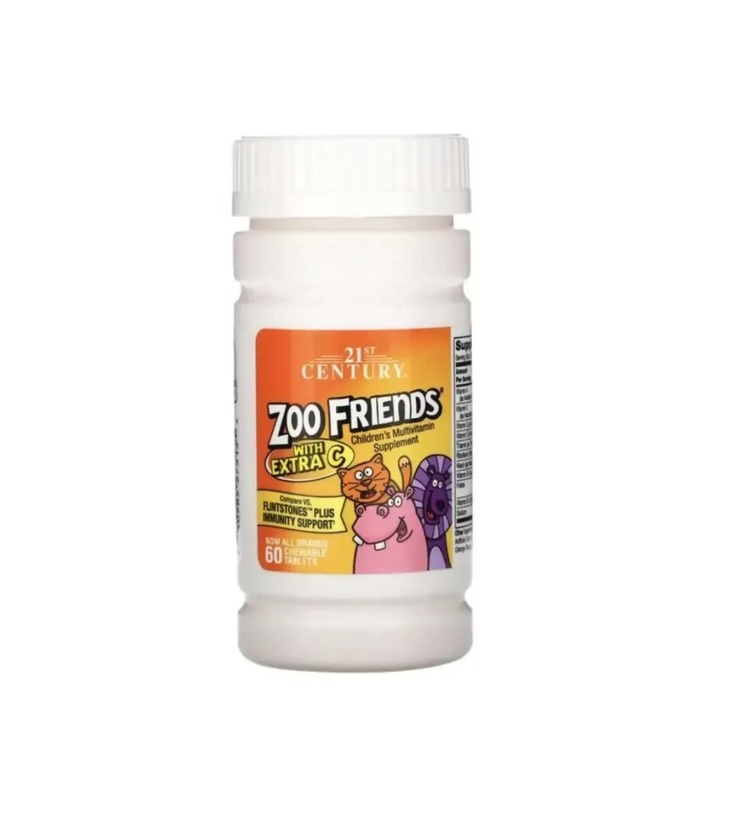 21st Century Zoo Friends with vitamin C orange 60 pcs - Buy Online on GoSupps.com