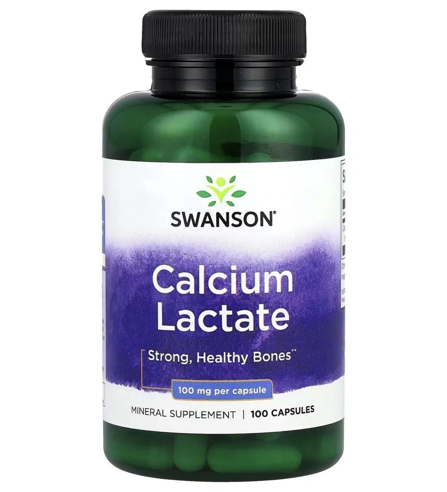 Swanson USA Calcium Lactate 100 Mg 100 Caps Swanson US - Buy Online on GoSupps.com