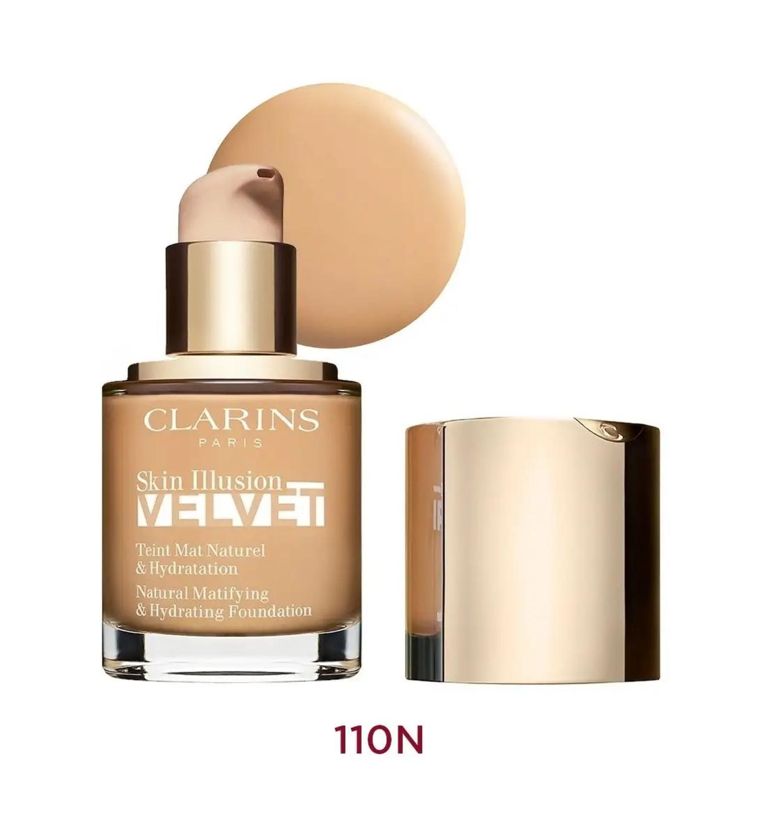 Clarins Moisturizing tonal cream Skin Illusion Velvet 110n Honey - Buy Online on GoSupps.com