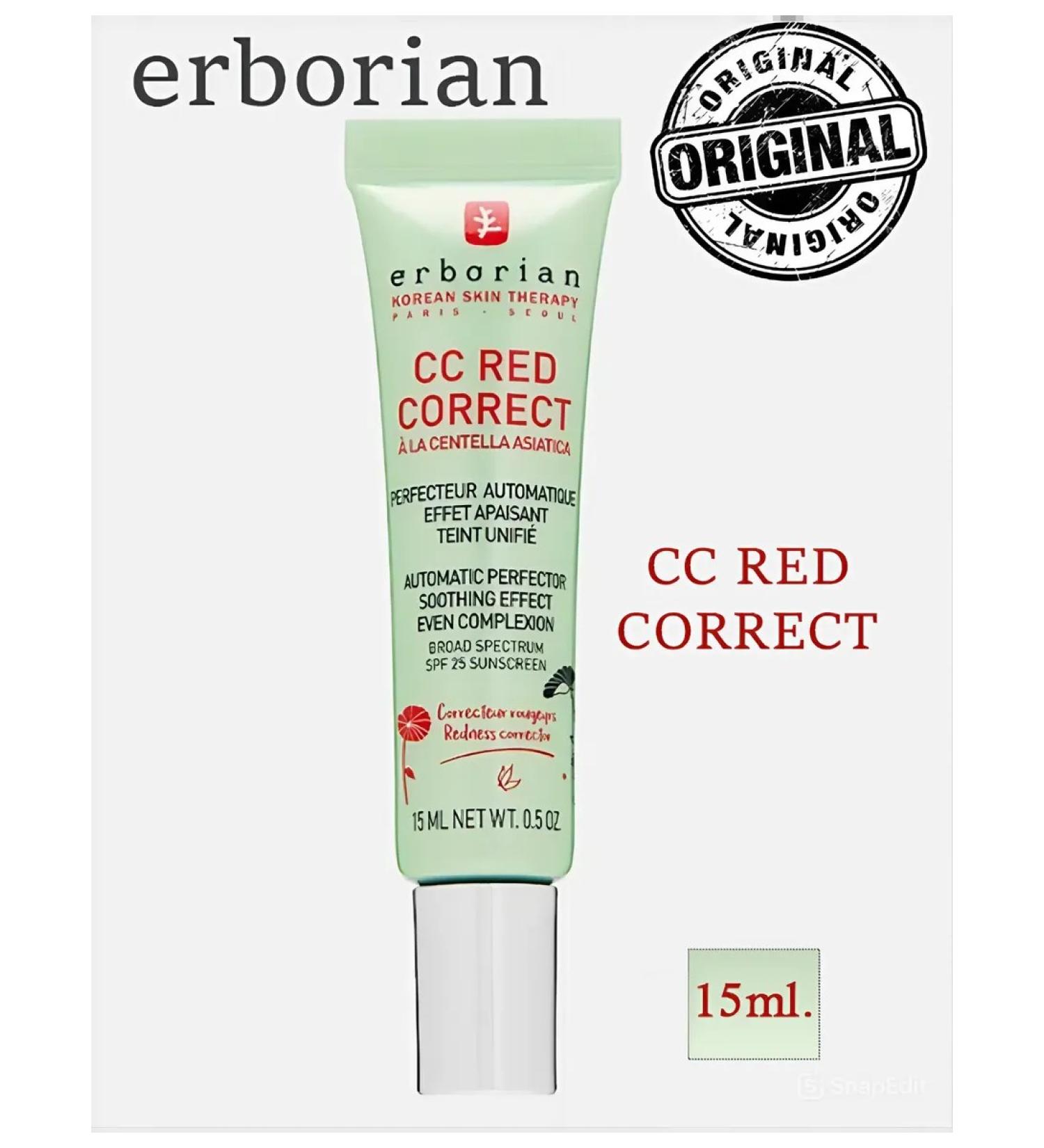 ERBORIAN CC Facial Cream Red Correct 15 ml - Buy Online on GoSupps.com